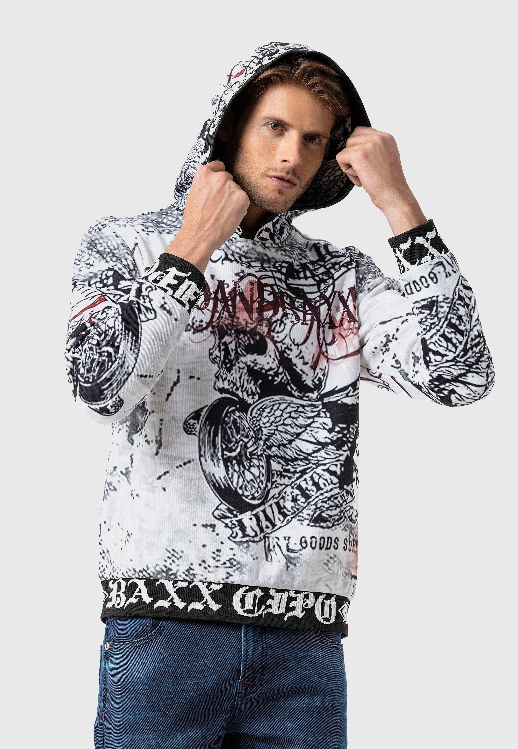 Cipo & Baxx Kapuzenpullover »Sweatshirts«, (1 tlg.), mit Allover-Print