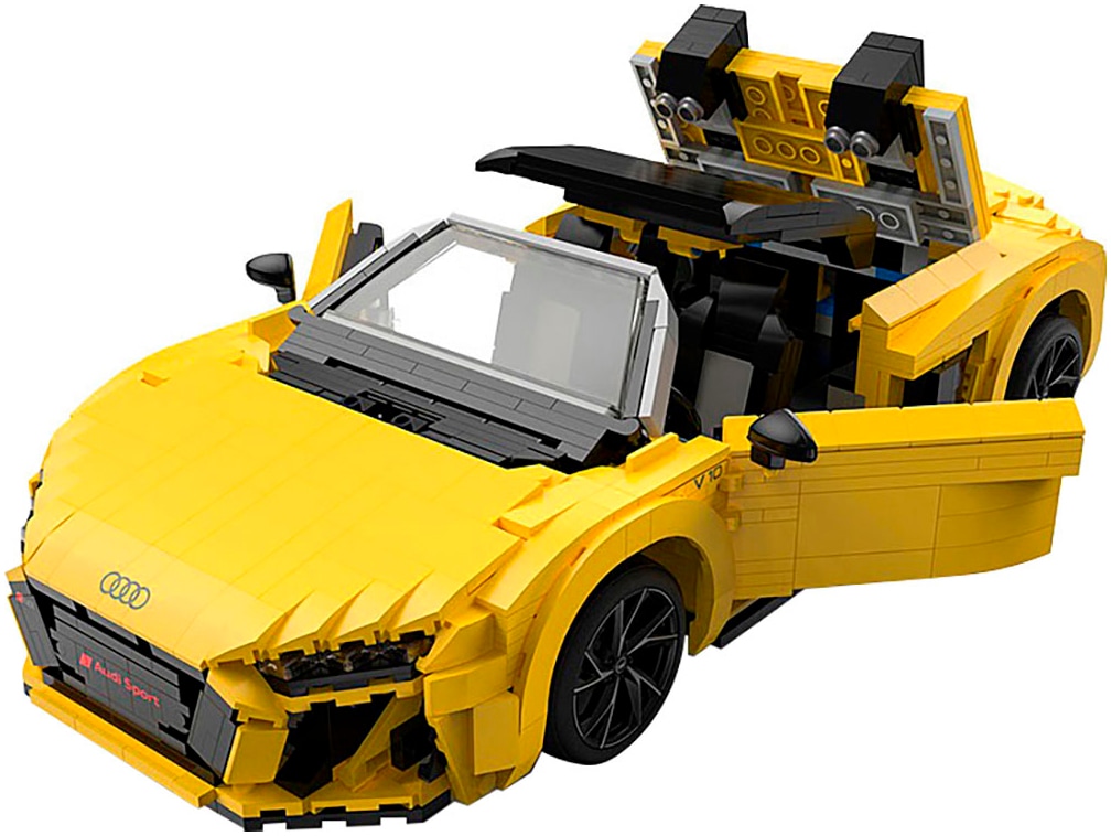 Jamara Konstruktions-Spielset »Audi R8 Spyder 1:14 gelb Bricks«, (1440 St.), Maßstab 1:14, offiziell lizensiert