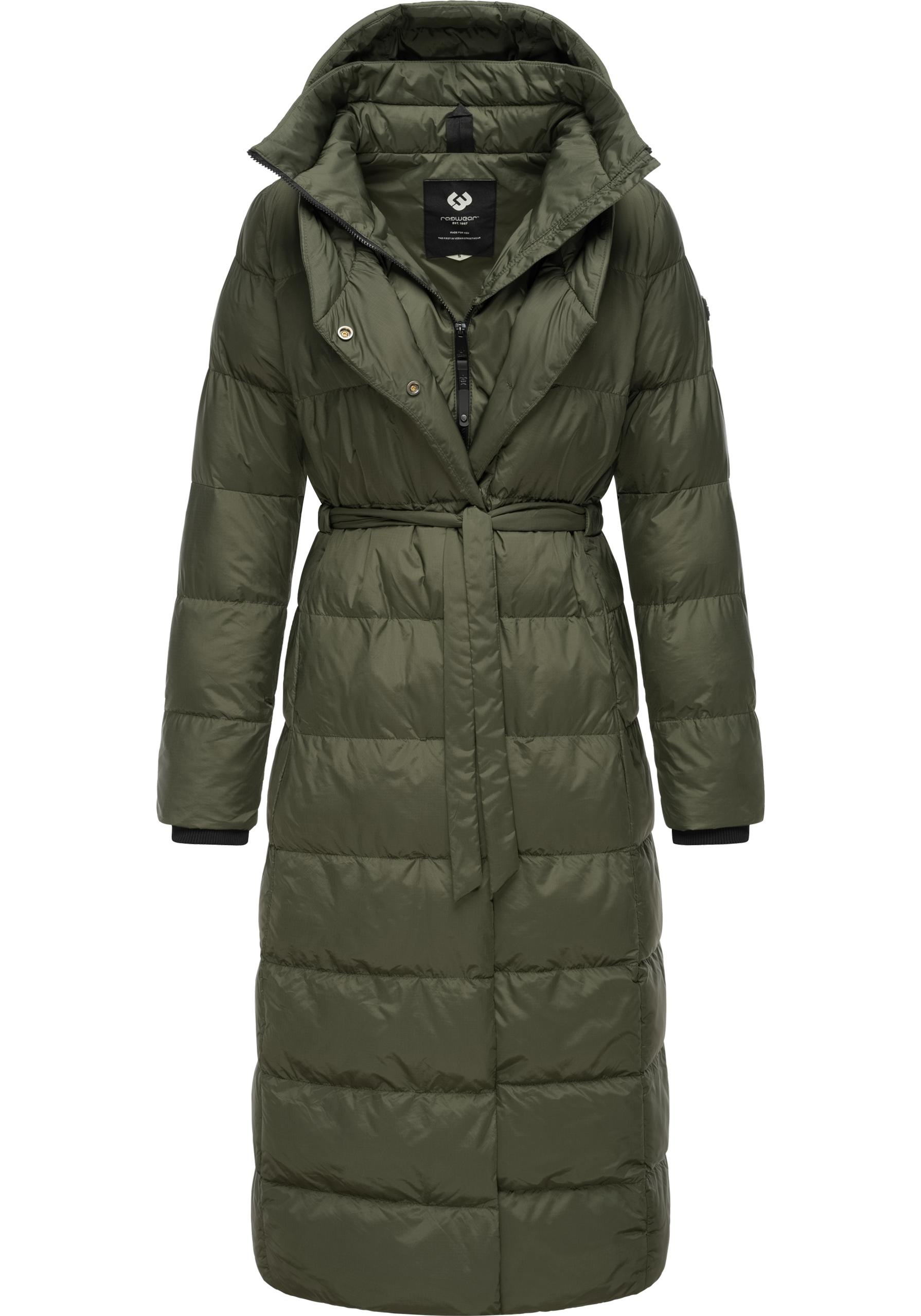 Steppmantel RAGWEAR "Niara Long", Damen, Gr. XXL (44), grün (olivgrün), Obermaterial: 100% Nylon; Innenfutter: 100% Polyester; Wattierung: 100% Polyester, gerade ca. Mitte Wade, hoch geschlossener Ausschnitt, Ärmel ohne Ärmelschlitz Rippstrickbündchen, Mä 3