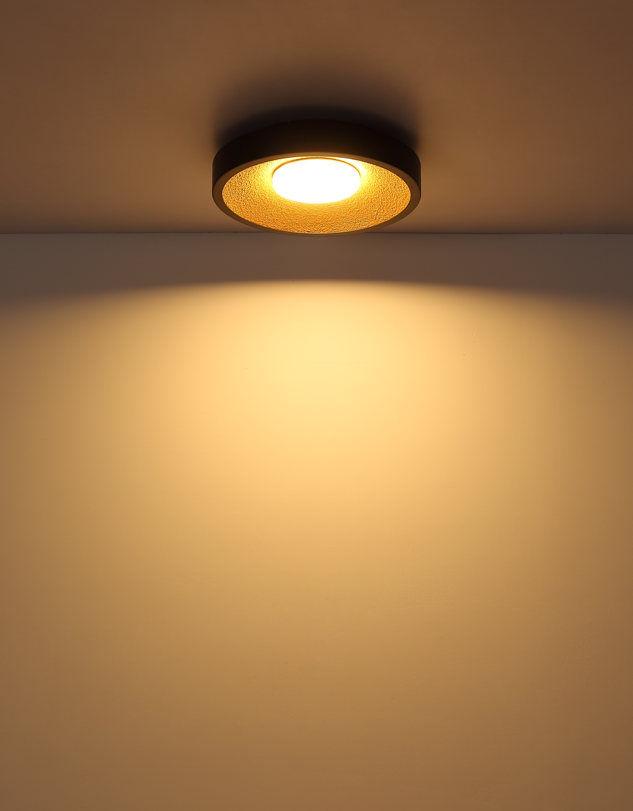 GLOBO LIGHTING Deckenleuchte »WOKI« LED-Modul 1 Stk. Warmweiß LED Deckenleuchte für Wohn- & Esszimmer schwarz-gold