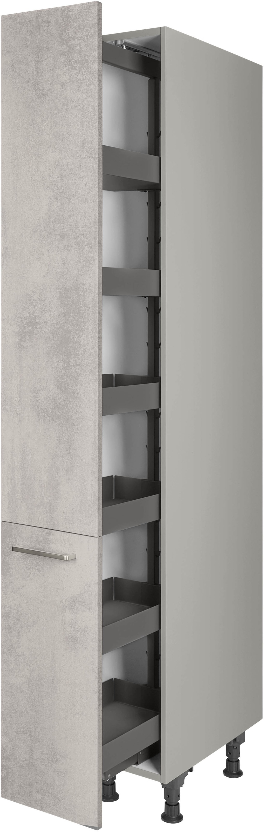 nobilia® Apothekerschrank »"Riva", mit 5 Einhängekörben, Breite 30 cm, Höhe 216,6 cm,«, vormontiert, Ein- und Auszugsdämpfung SoftStoppPro