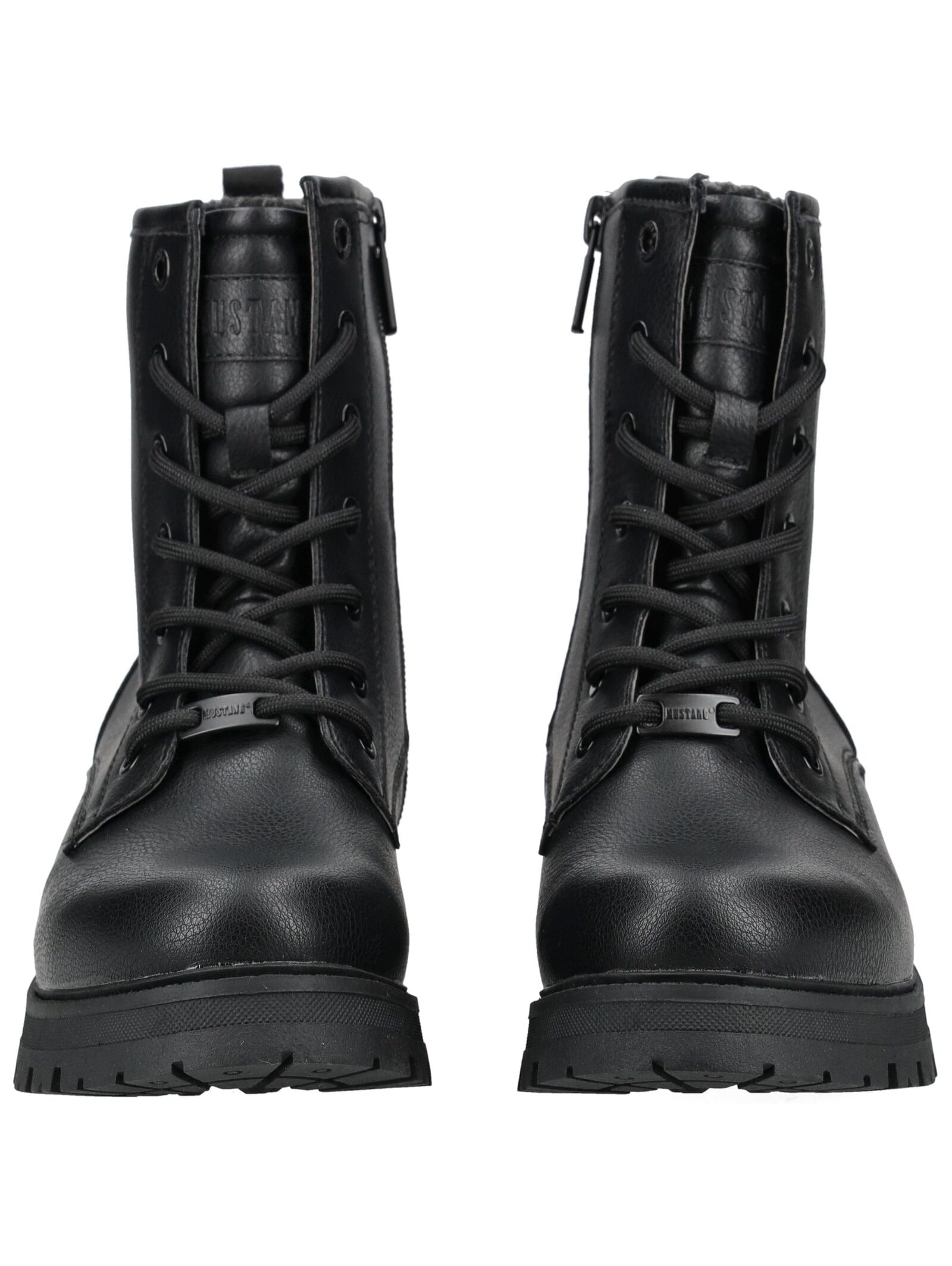Schnürstiefelette MUSTANG SHOES "Mustang Shoes Stiefelette Lederimitat/Textil", Damen, Gr. 37, schwarz, Lederimitat, Textil, Schuhe Schnürstiefelette 2