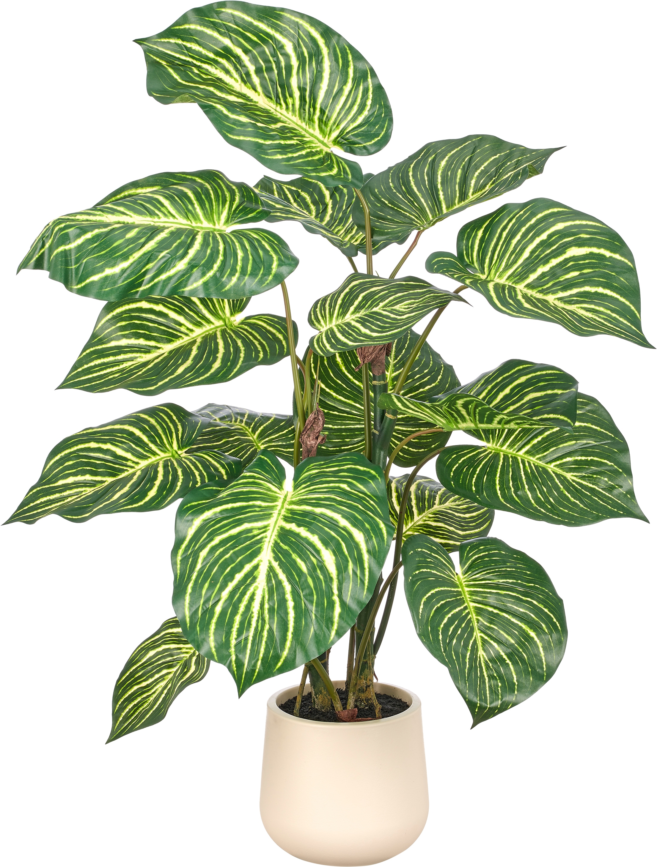 Creativ green Kunstpflanze "Philodendron birkin" mit wunderschöner Blattgestaltung