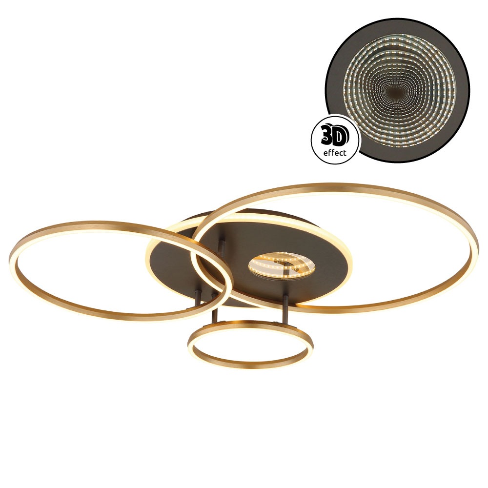 GLOBO LIGHTING Deckenleuchte »INVERTINA« LED-Modul 1 Stk. Deckenleuchte, 3D-Acryl, dimmbar, LED 54W