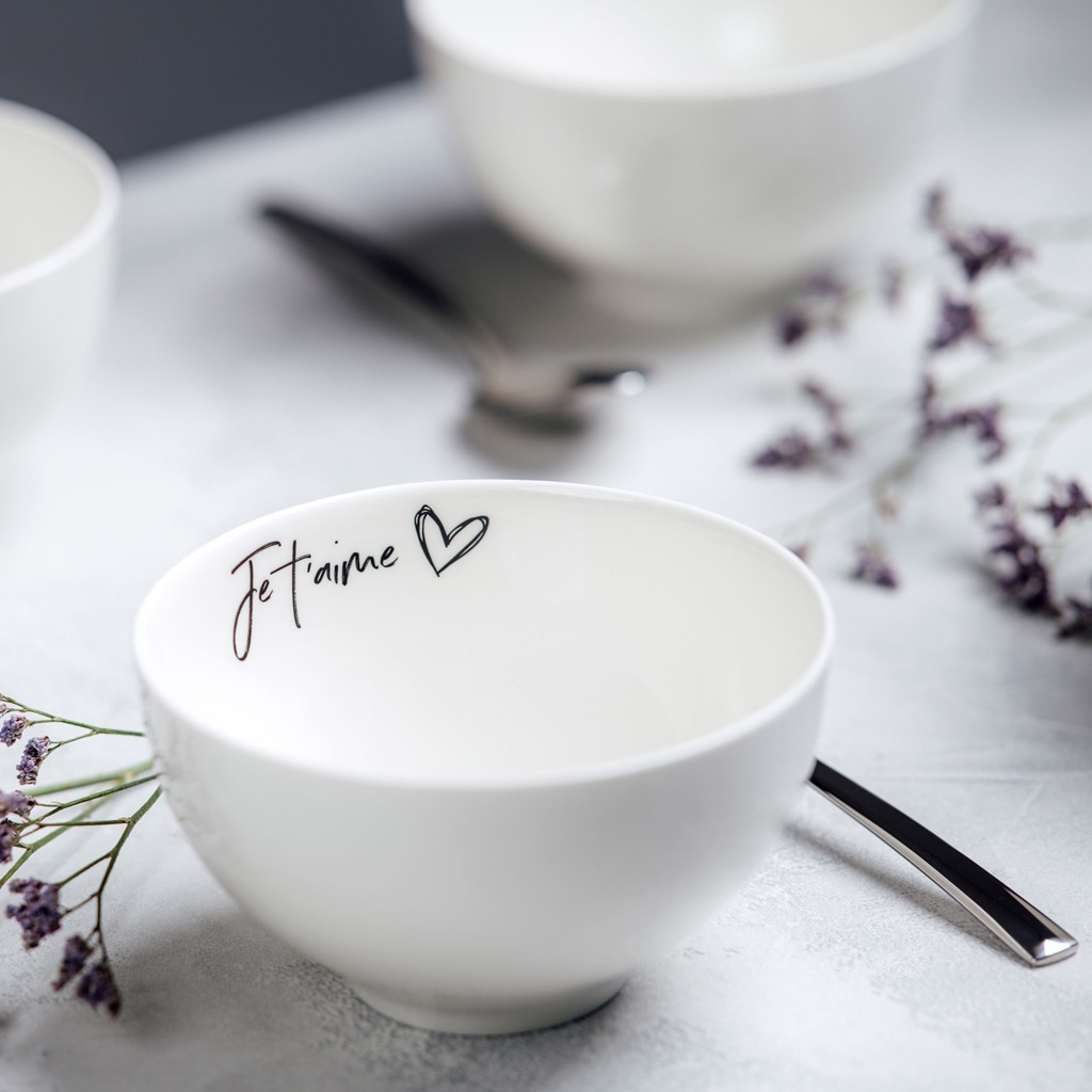 Villeroy & Boch Schale »Bols Je t'aime Statement ø 13,8 cm 4er Set weiß«