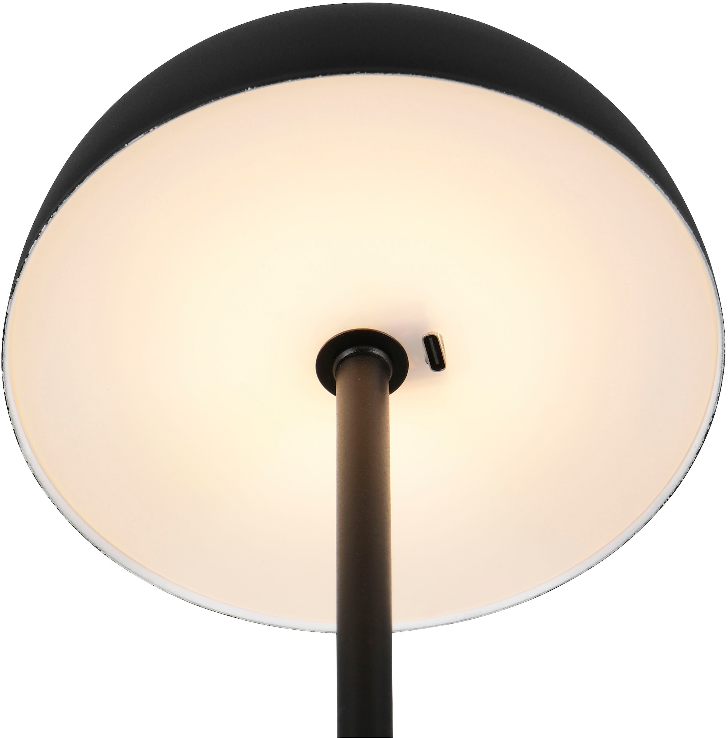 REALITY Leuchten LED Tischleuchte »MUNOZ, Akku Tischleuchte mit Touchdimmer + USB Anschluss, IP20 indoor«, 1 flammig, Leuchtmittel LED-Board | LED fest integriert, bis zu 10h Akkulaufzeit, laden per USB max 7-9h, Akku Leuchte Pilzform