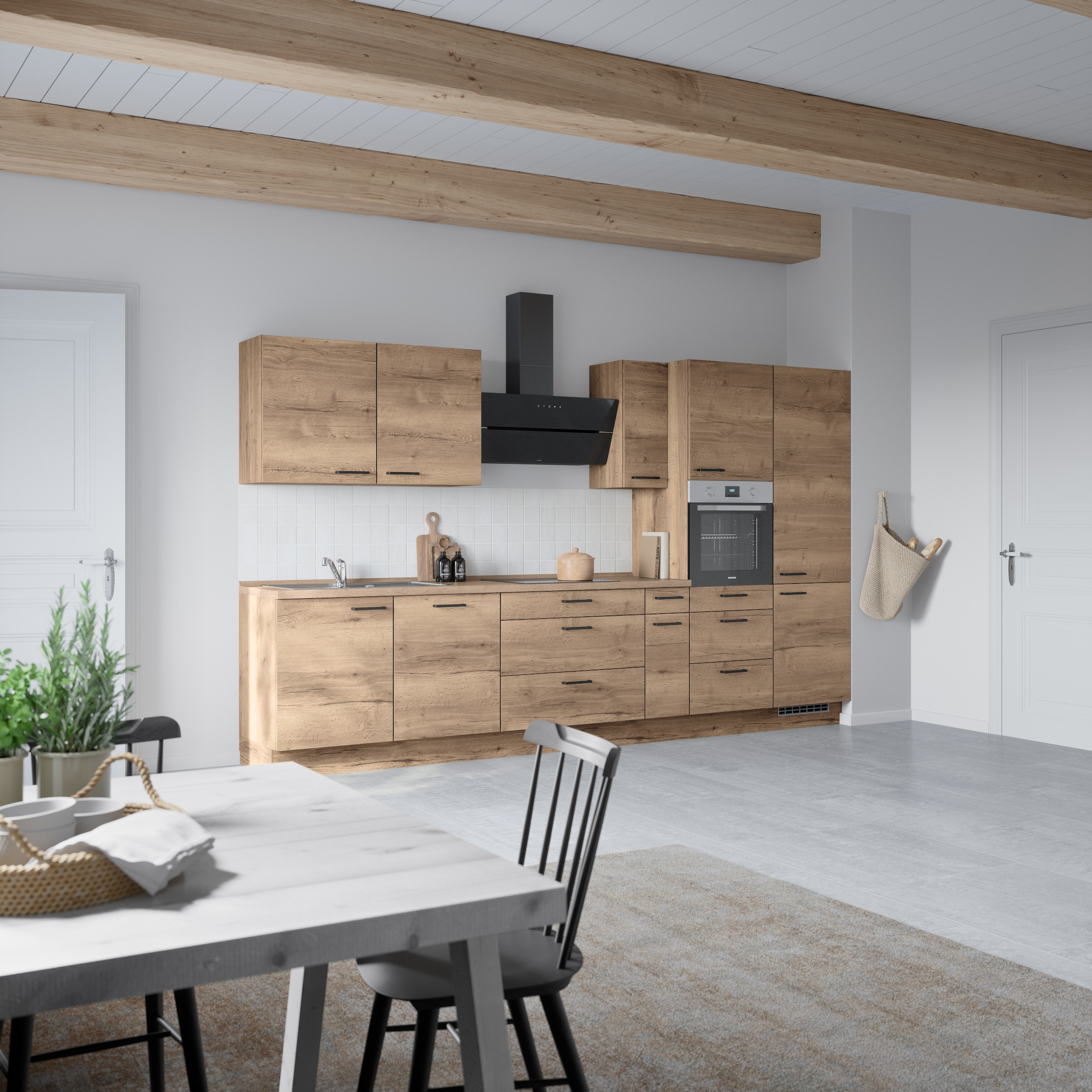 nobilia® Küchenzeile »"Structura II"«, vormontiert, Ausrichtung wählbar, Breite 360 cm, wahlw. mit E-Geräten