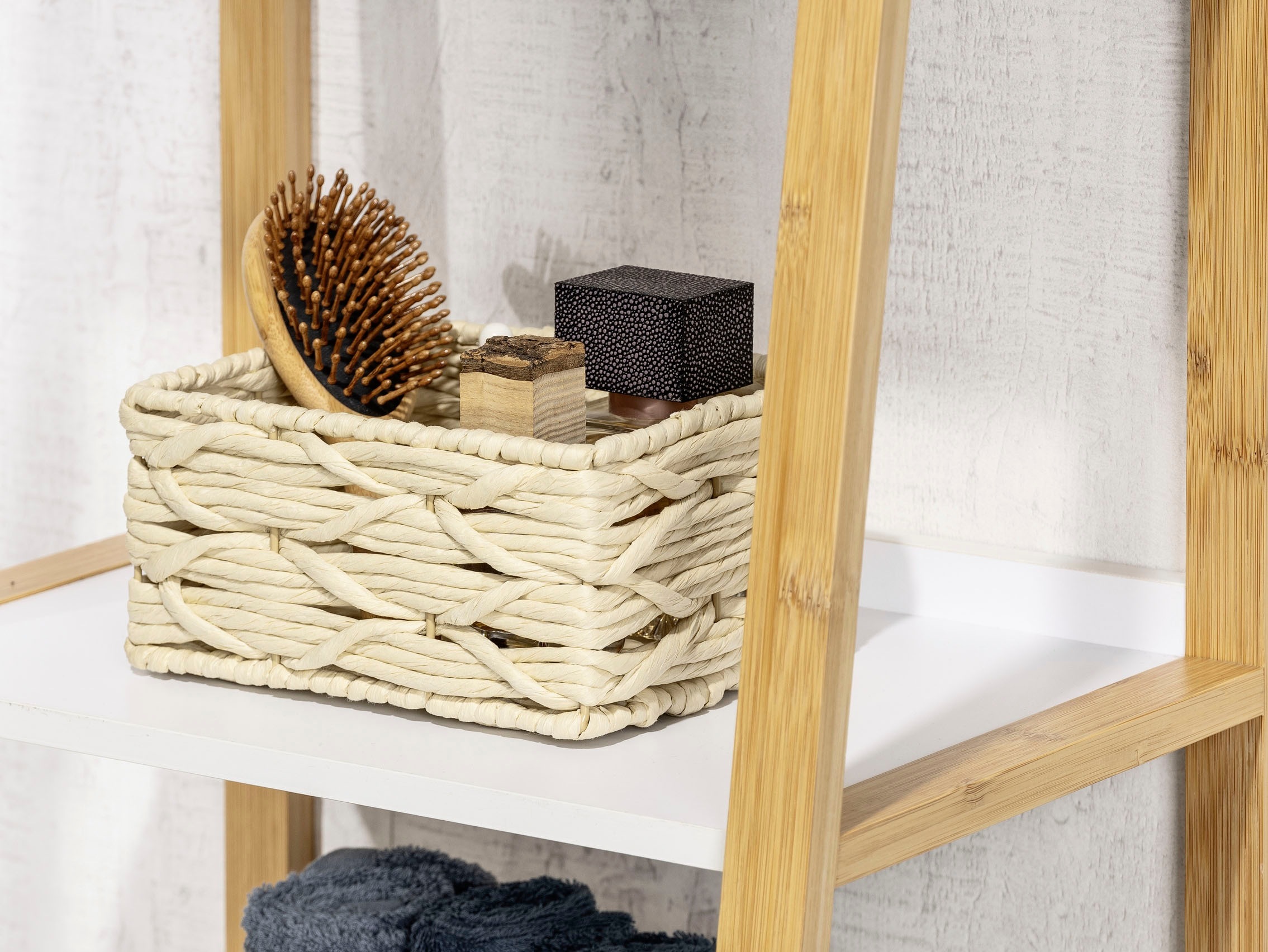 WENKO Badorganizer »Badbox Vabriano Klein«, aus hochwertigem Papier-Geflecht