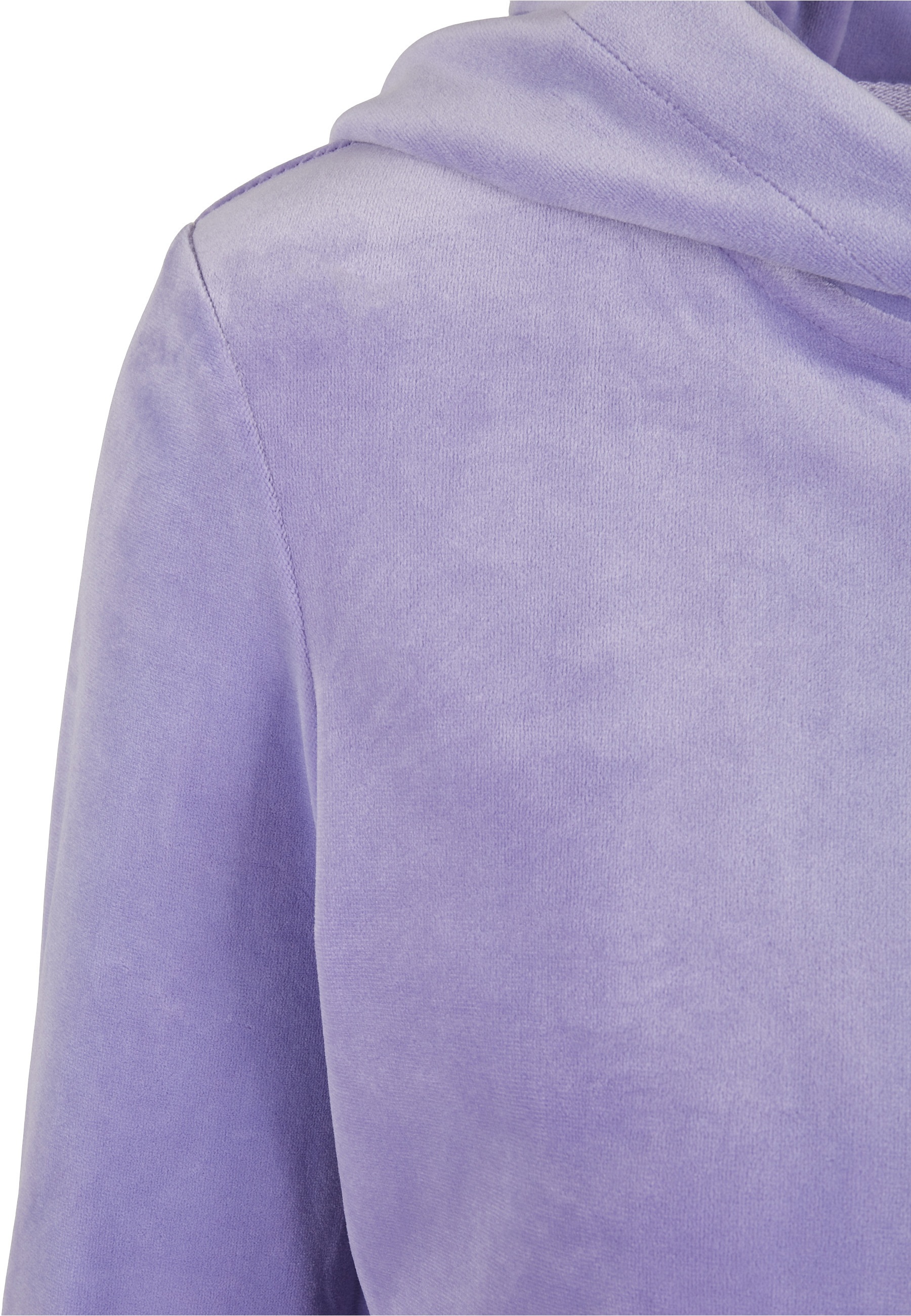 URBAN CLASSICS Sweatjacke »Urban Classics Damen Ladies Short Velvet Zip Hoody« 1 Stk.