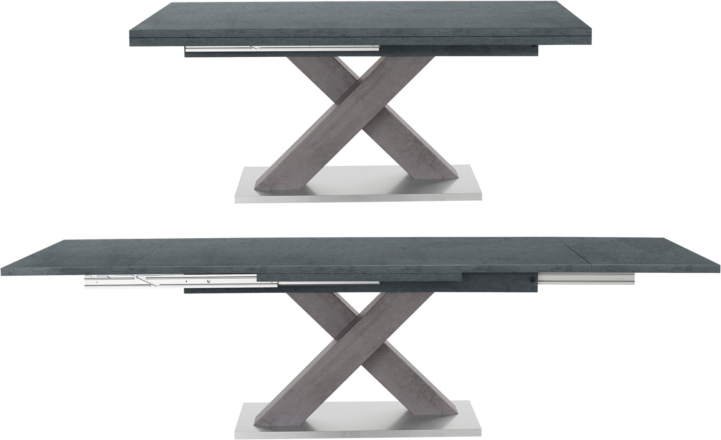 Mäusbacher Esstisch »Komfort C«, mit X-Gestell in graphit und mit Auszugsfunktion, Breite 180-280 cm