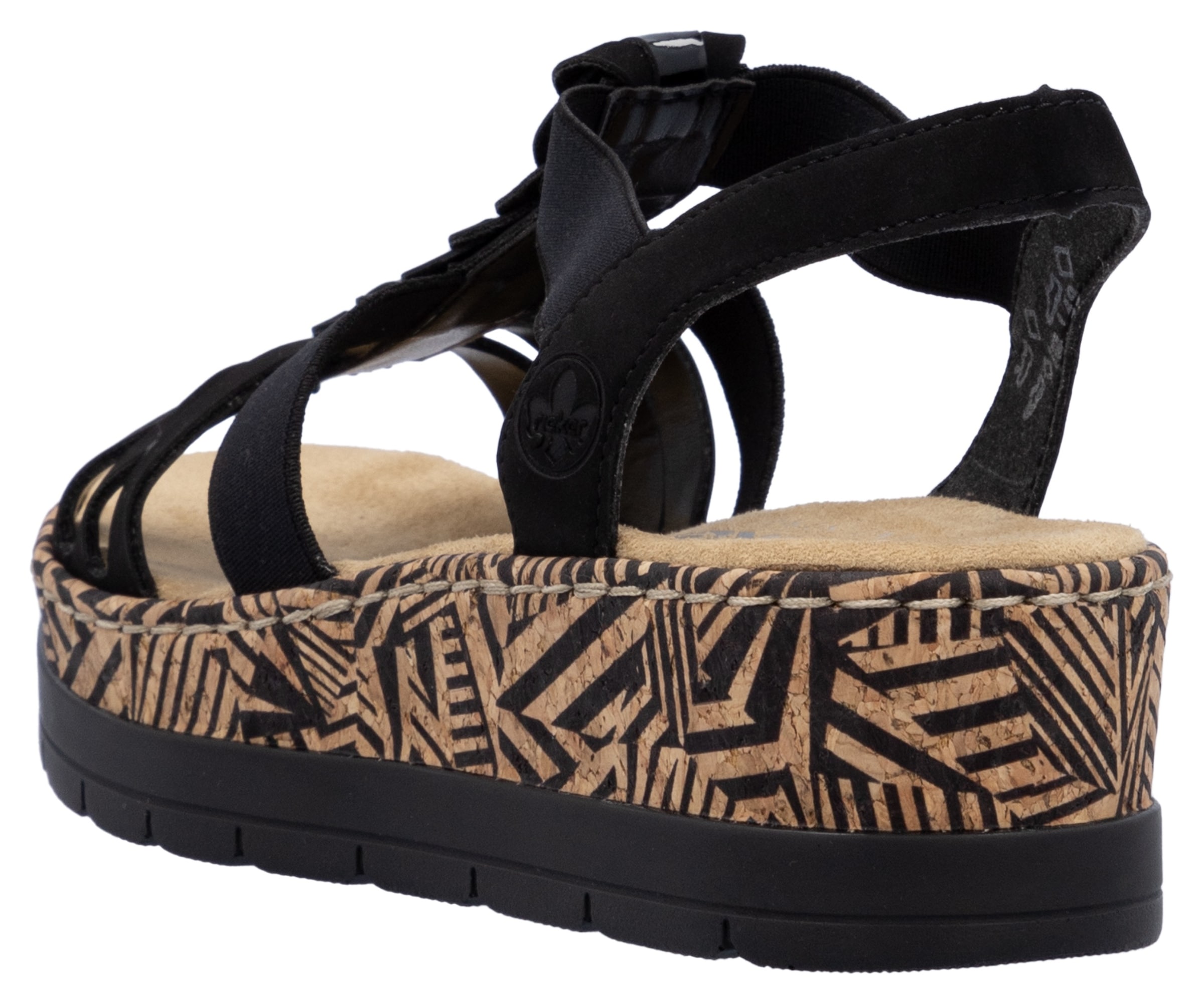 Rieker Plateausandaletten, Sommerschuh, Urlaubschuh, Sandalette mit dekorativem Schmuckelement