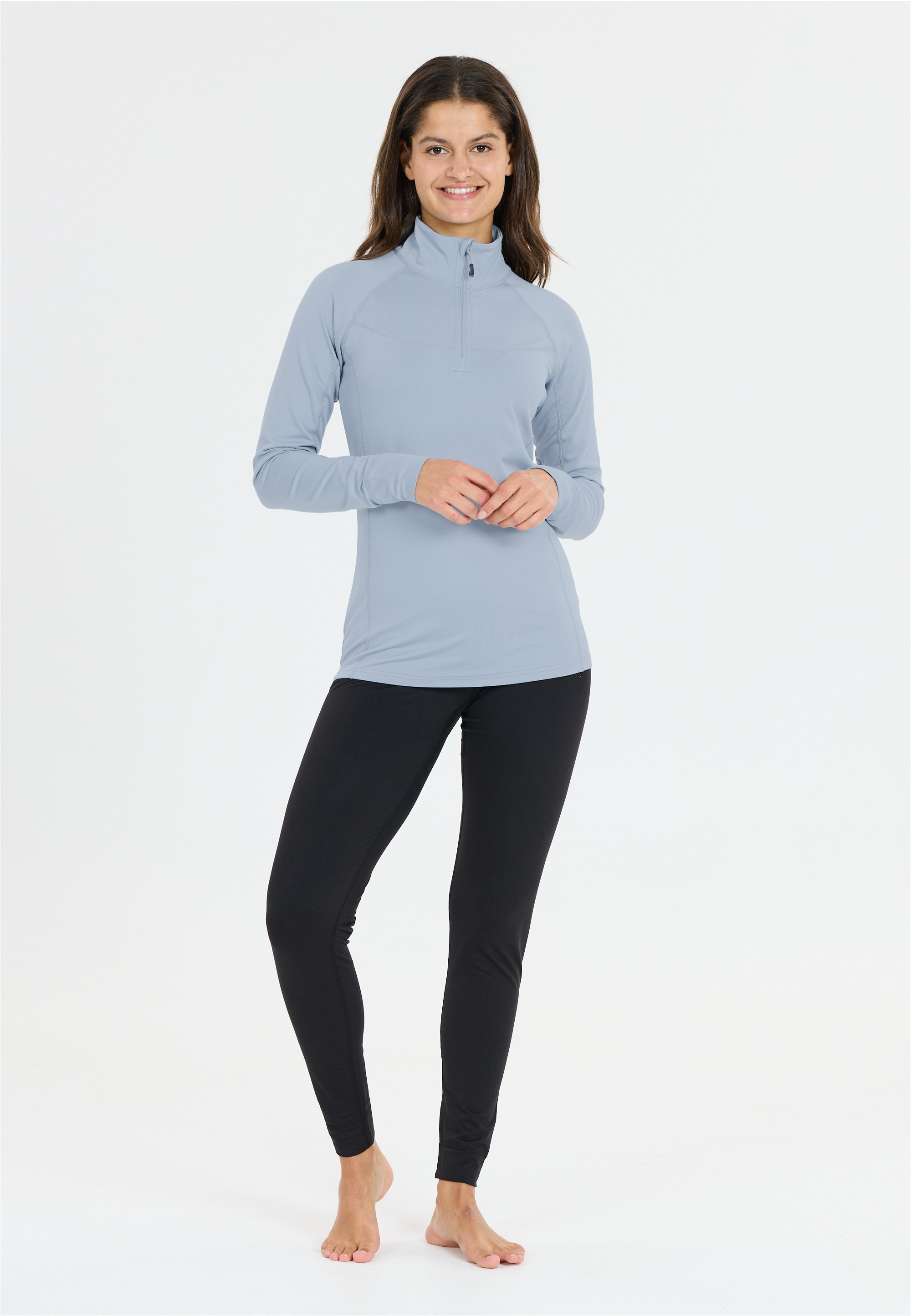 WHISTLER Langarmshirt "Blume", (1 tlg.), mit Reißverschluss und Stehkragen günstig online kaufen