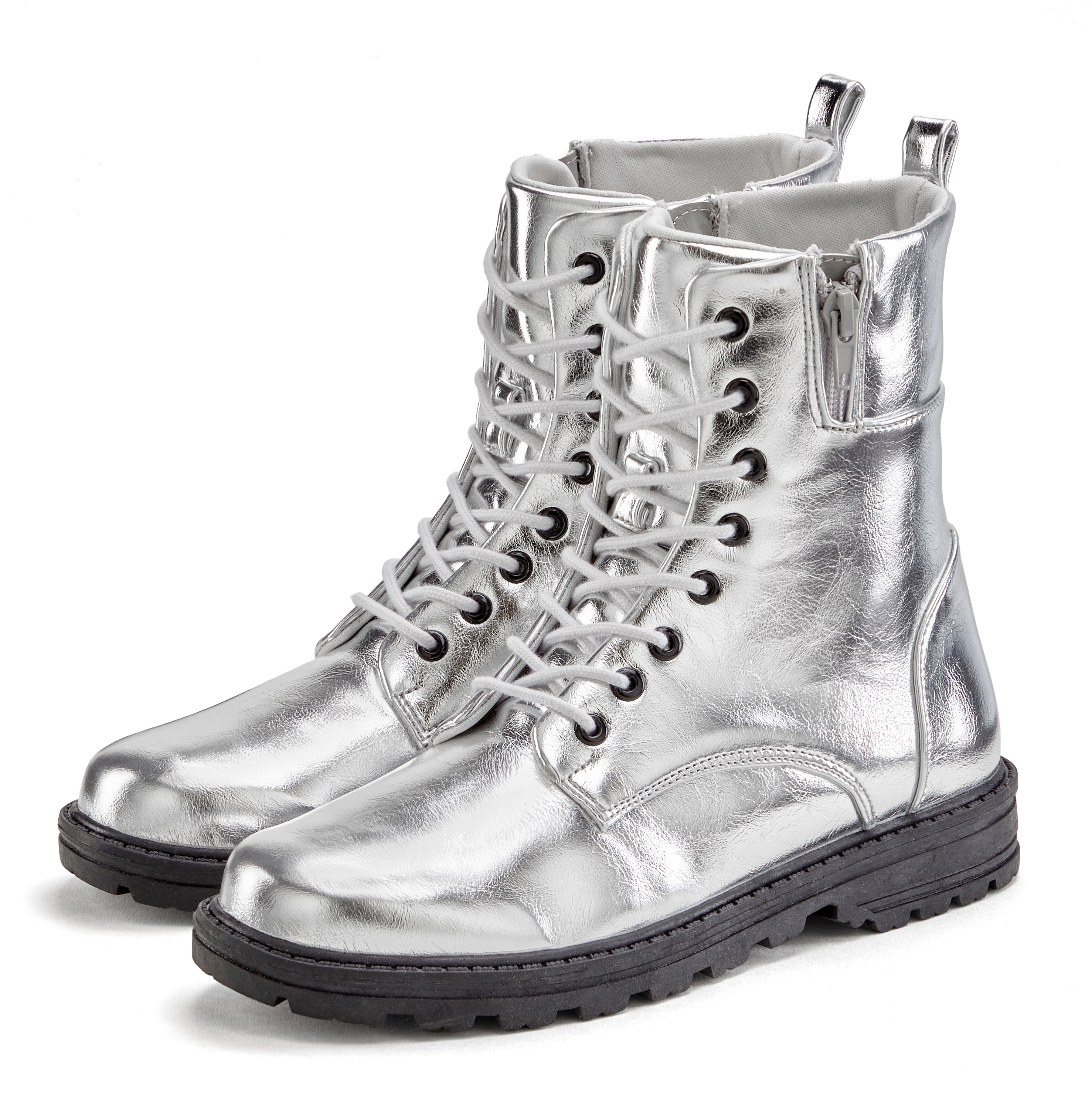 LASCANA Stiefelette "Herbststiefelette, Boots, Stiefel," im angesagten Metallic-Look VEGAN