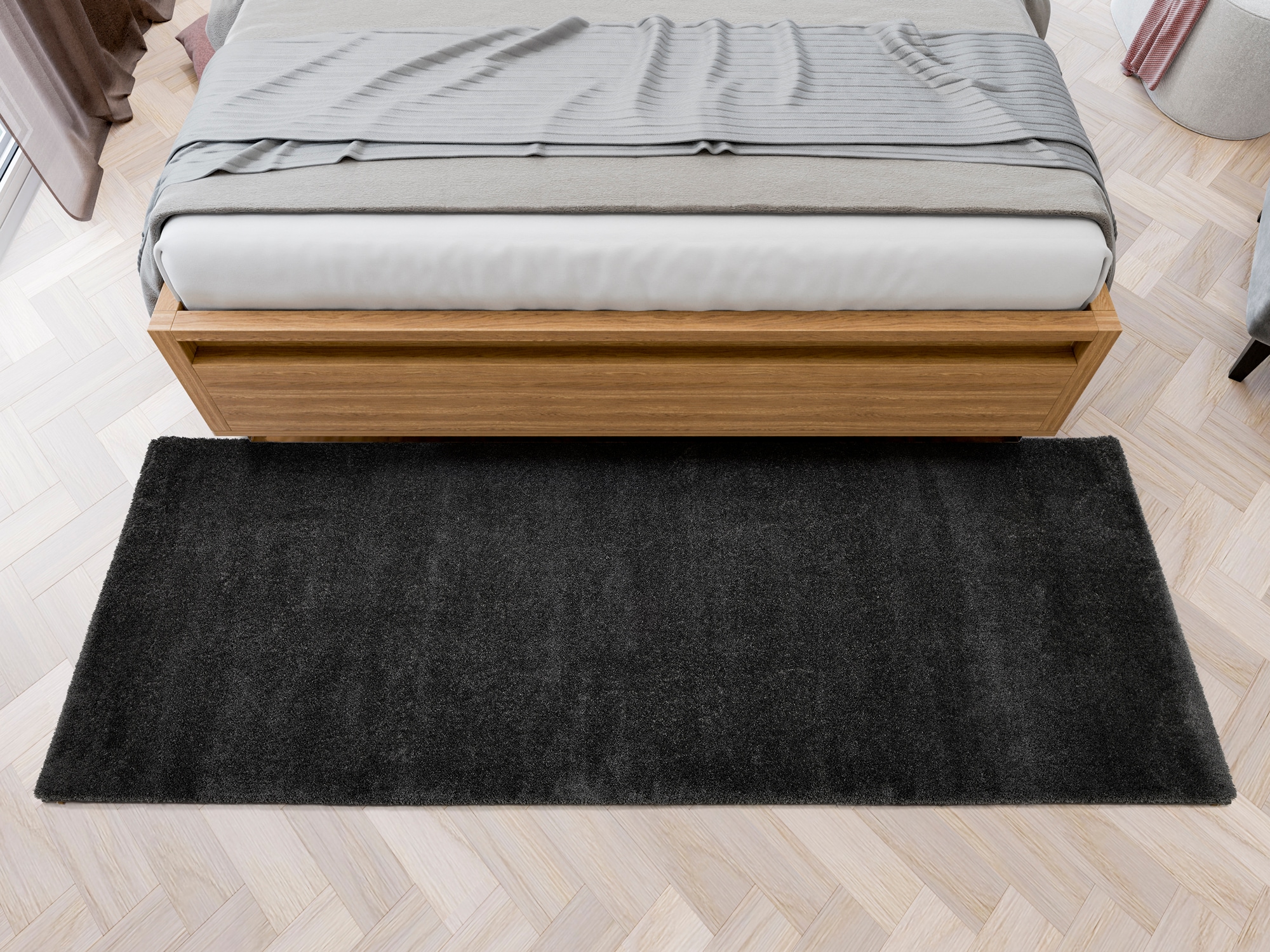 Hochflor-Teppich OCI DIE TEPPICHMARKE "Soft Dream, auch als Läufer erhältlich", grau (dunkelgrau), B:80cm H:30mm L:250cm, Kunstfaser, Teppiche, weich durch Microfaser, Shaggy, Langflor, Wohnzimmer