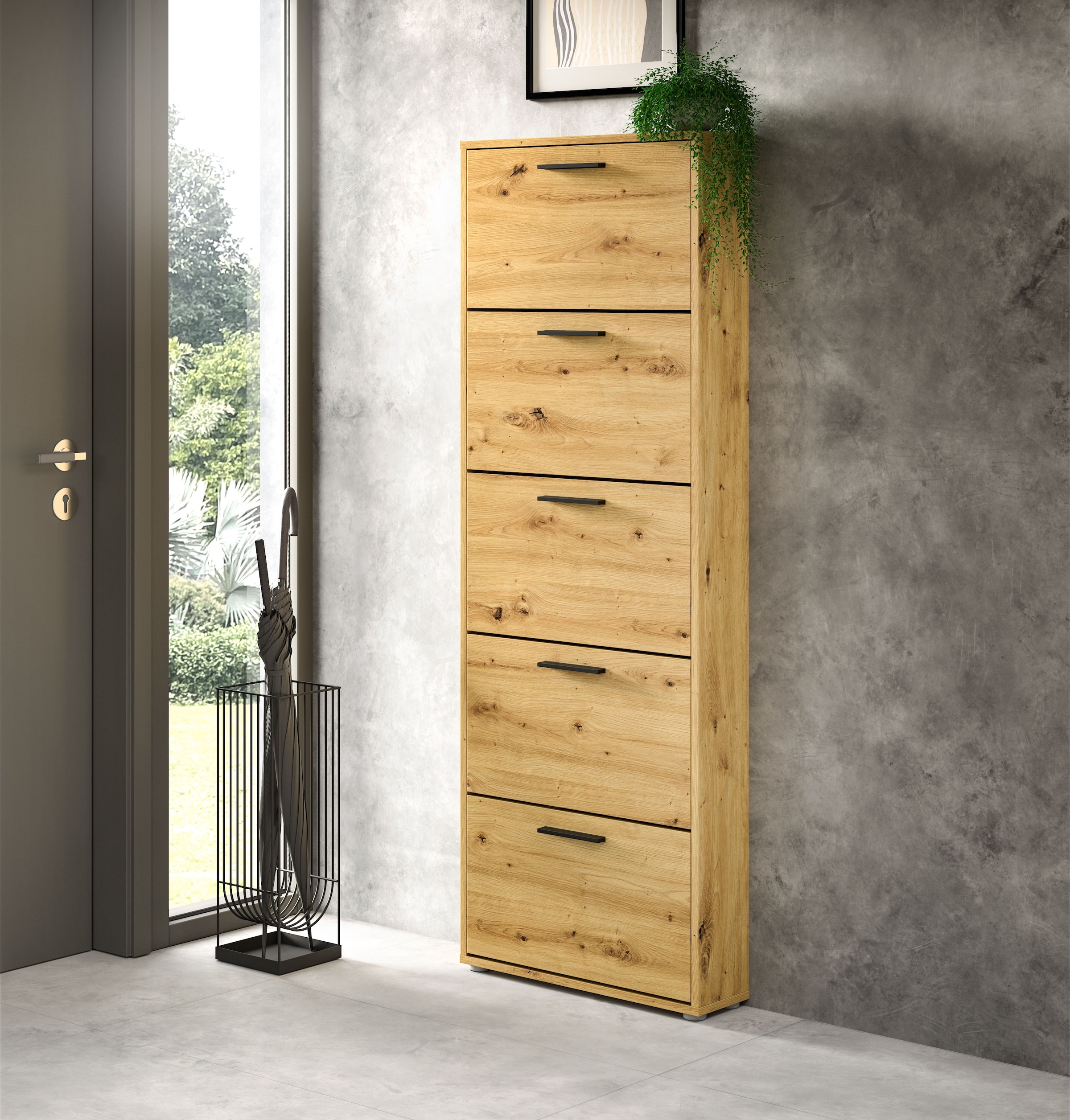 HBZ Schuhkommode »Sam Schuhkipper, Schuhschrank BxHxT 59x169x17 cm«, (1 St.), mit 5 Klappen
