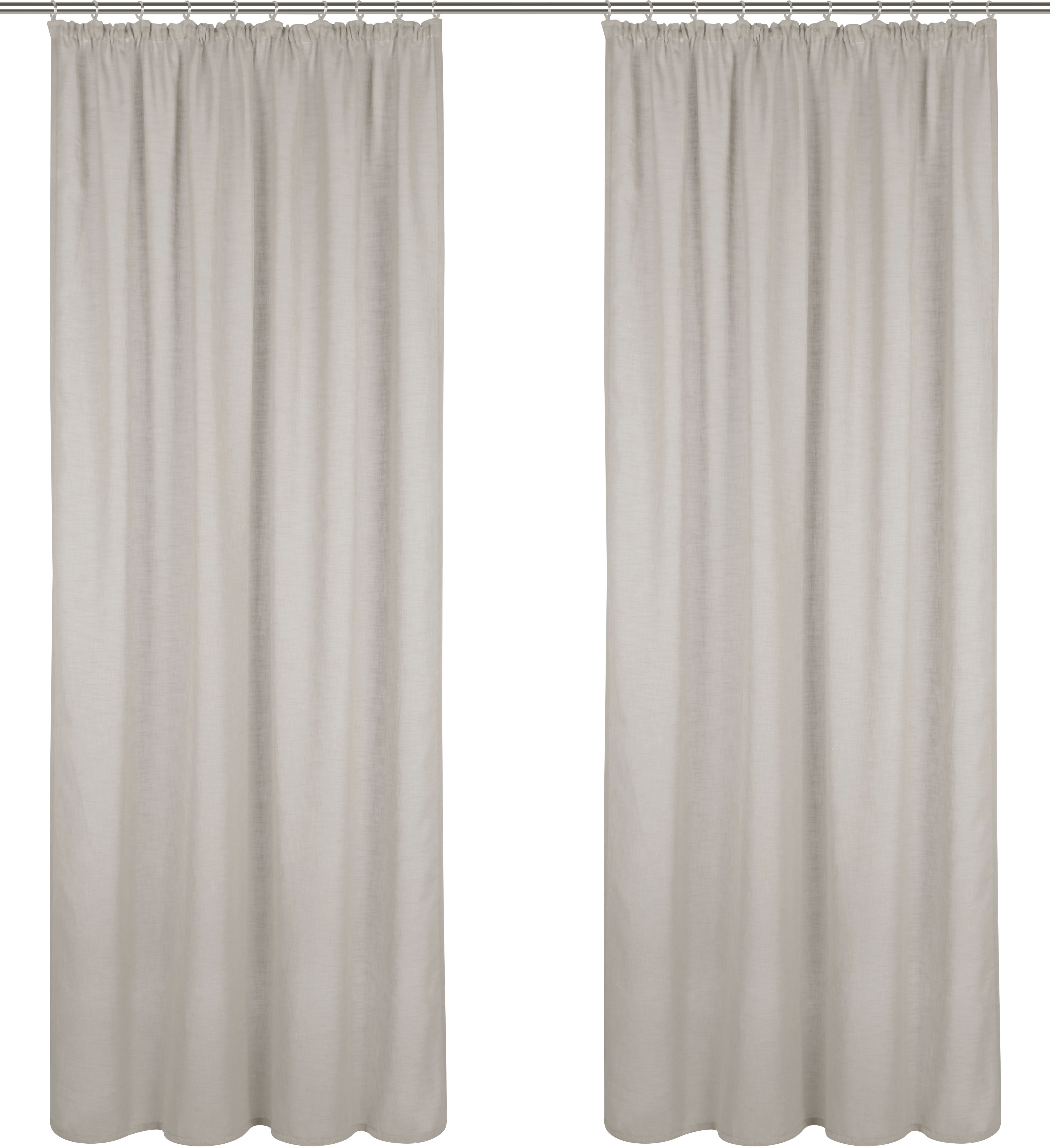 my home Gardine "Fiete" Kräuselband 1 Stk. tlg. Leinen Optik, Sichtschutz, günstig online kaufen