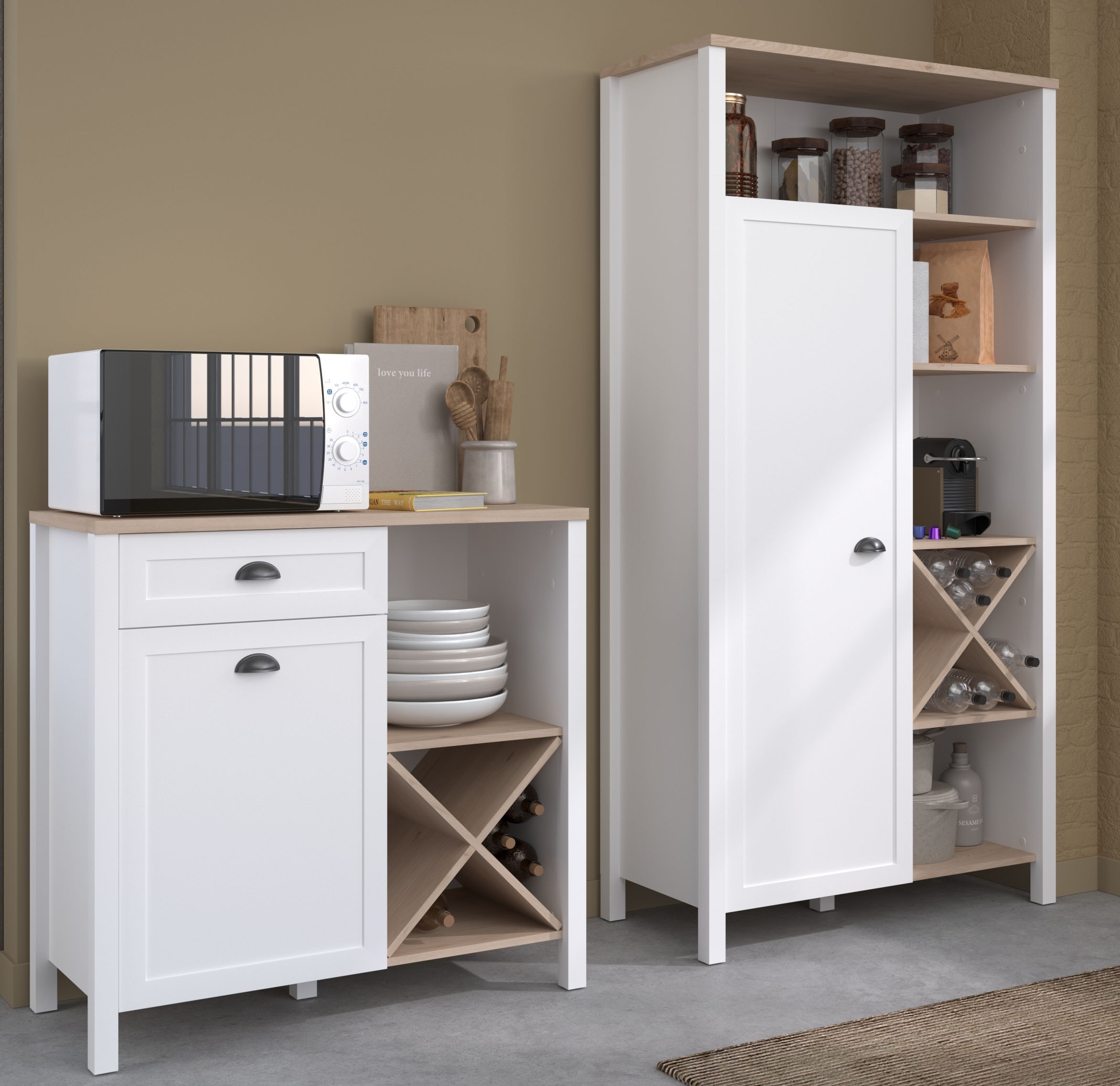 Parisot Schrank-Set "Cottage 1" Set, Buffet Schrank und Beistellschrank, 2 günstig online kaufen