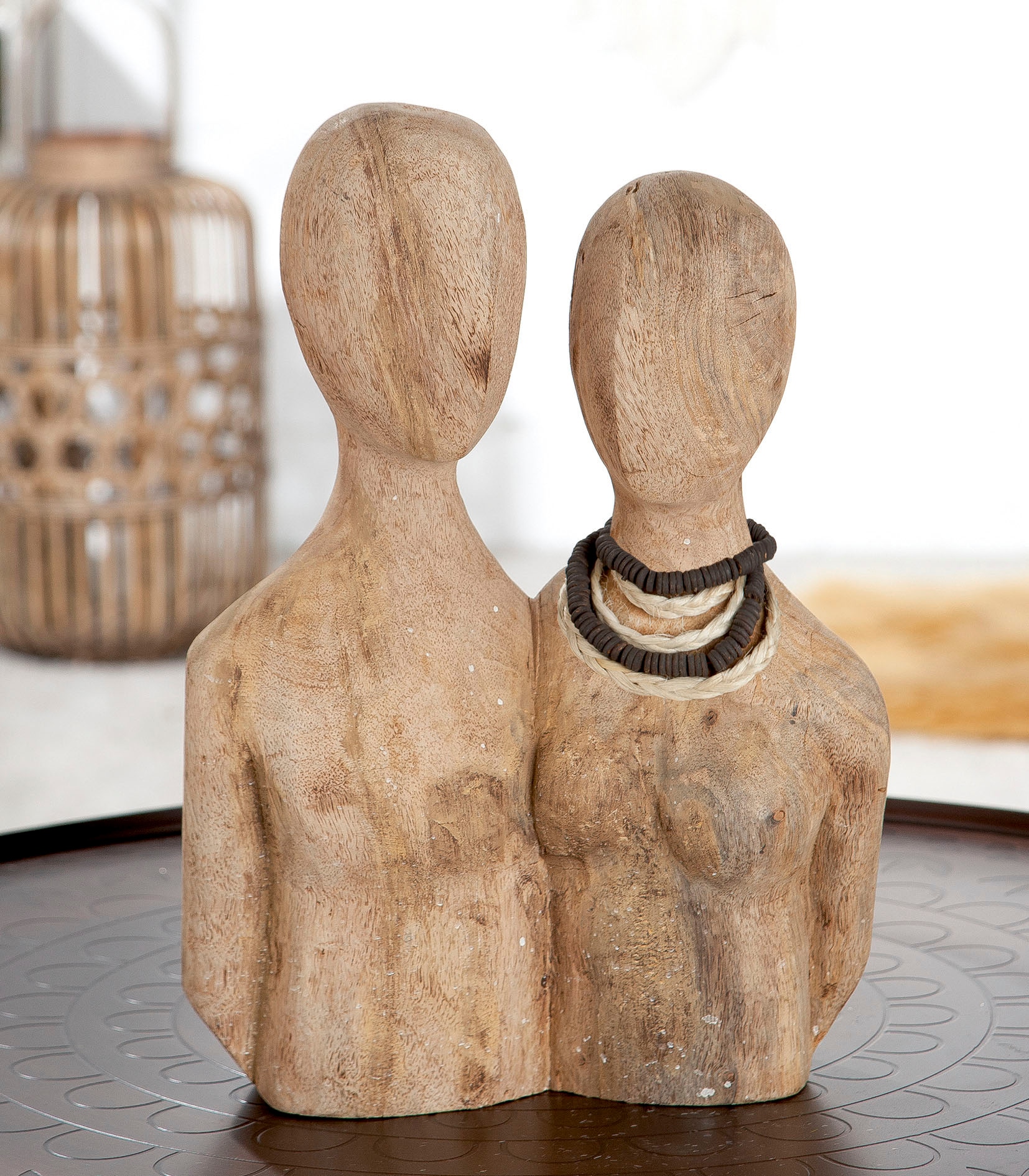 Casablanca by Gilde Dekofigur natur«, BAUR cm, Dekoobjekt, | »Skulptur Holz, kaufen Pair, aus 37 Wohnzimmer Höhe