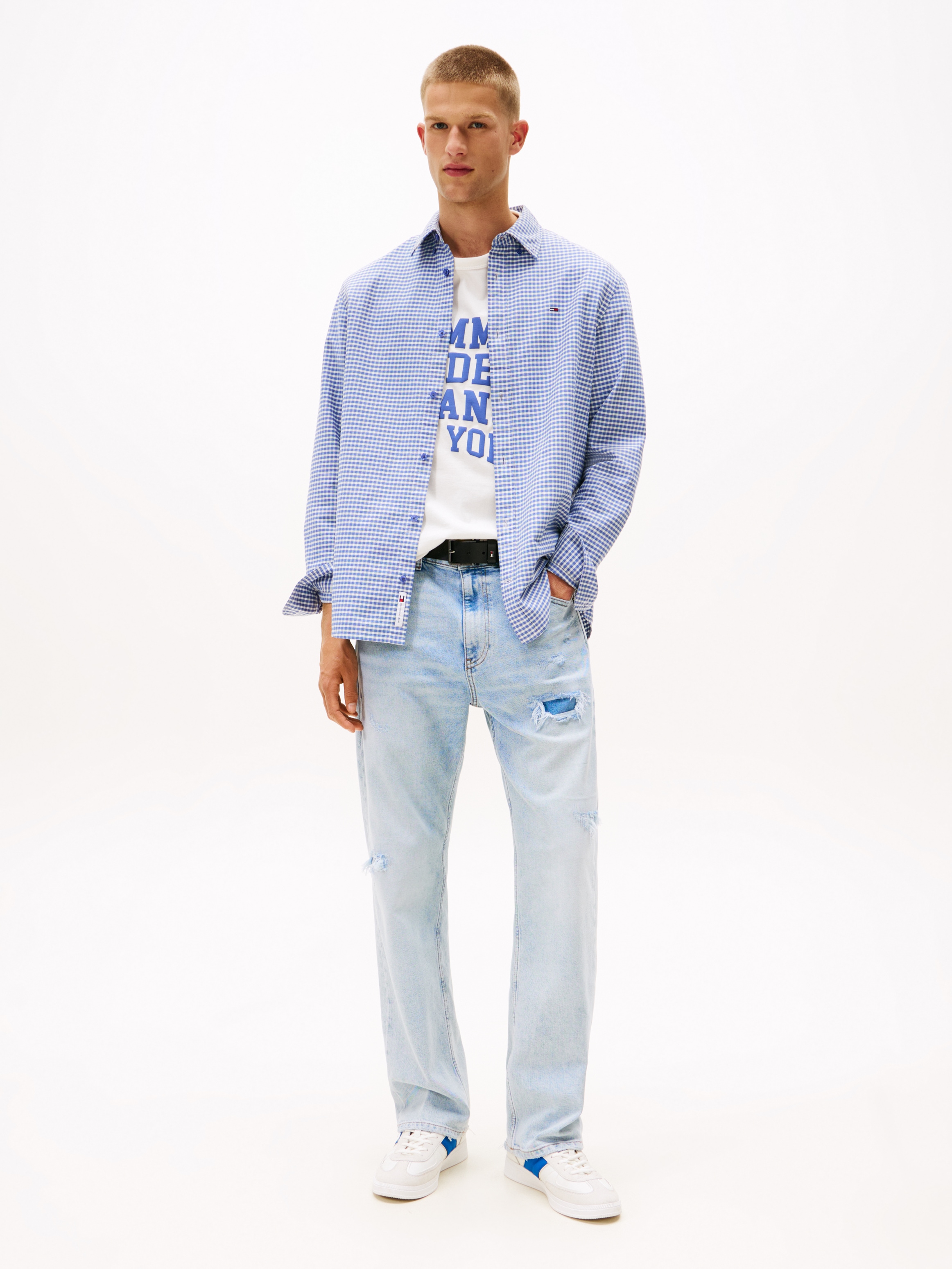 Tommy Jeans Langarmhemd »TJM OXFORD CHECK«, regular fit, Karohemd, Button-down-Kragen