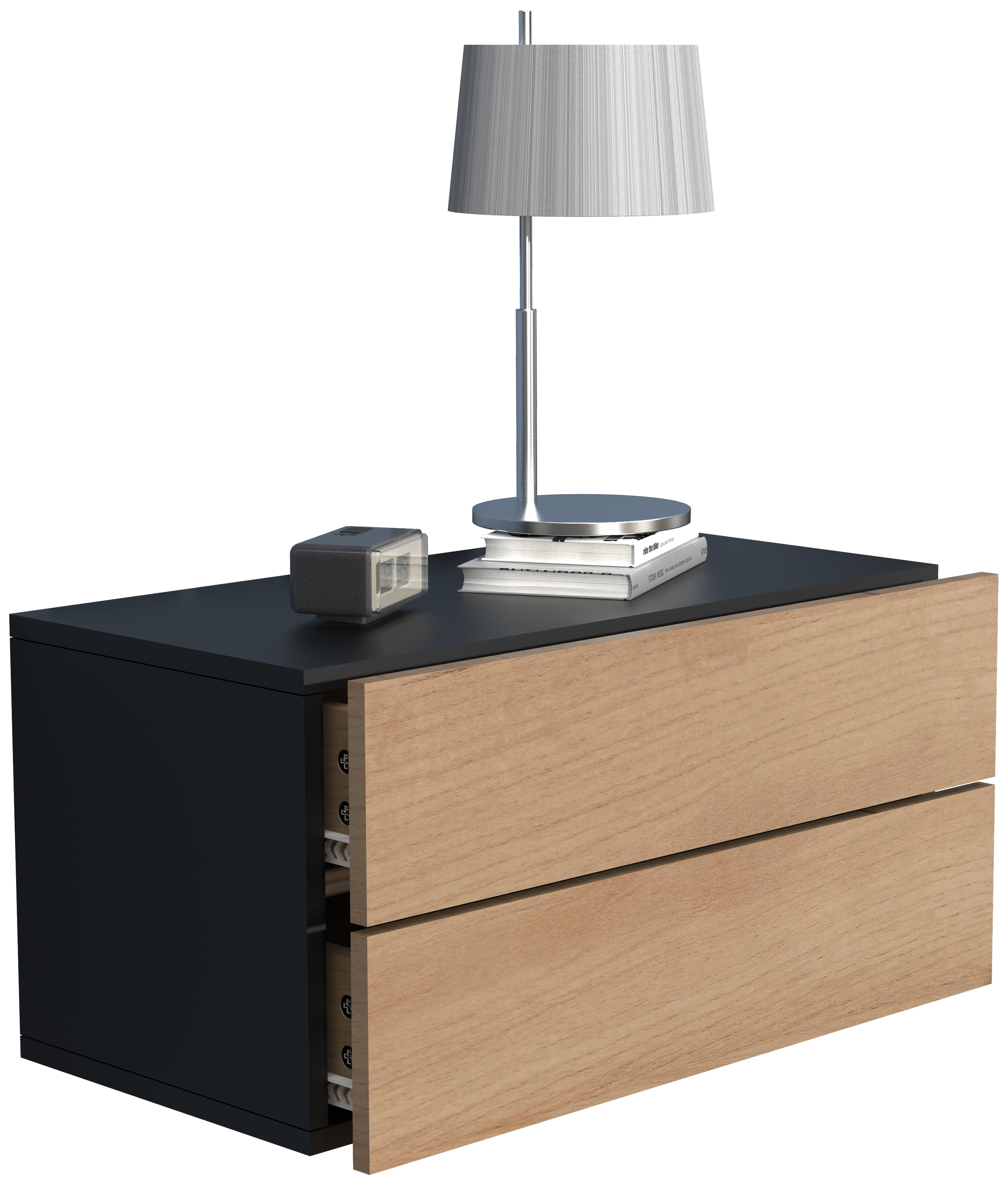 VCM Nachttisch "Holz Wandschublade Wand Hänge Nachttisch Usal L60" 1 Stk. tlg.