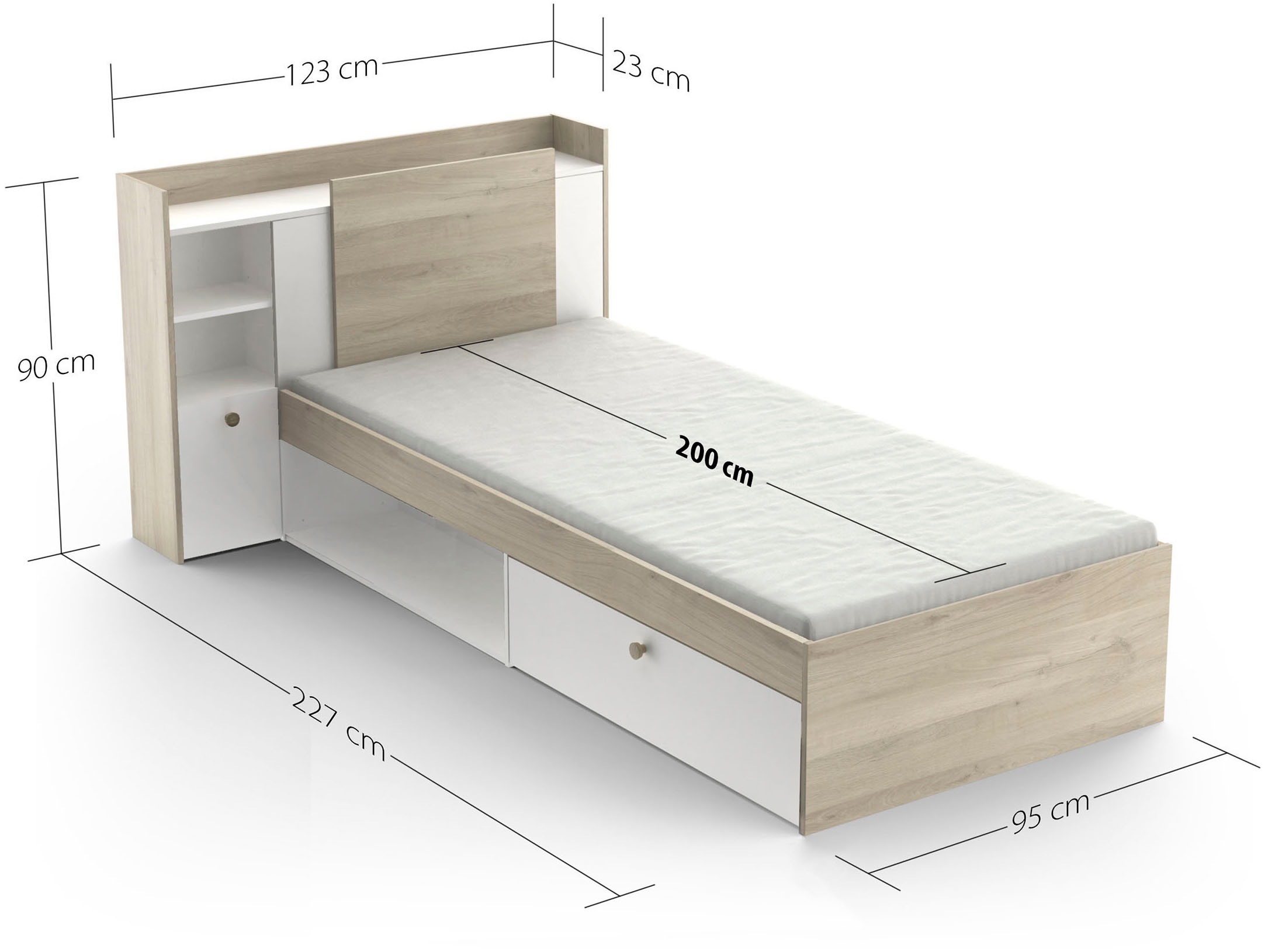 Demeyere GROUP Einzelbett, Liegefläche 90 x 200 cm, ohne Matratze