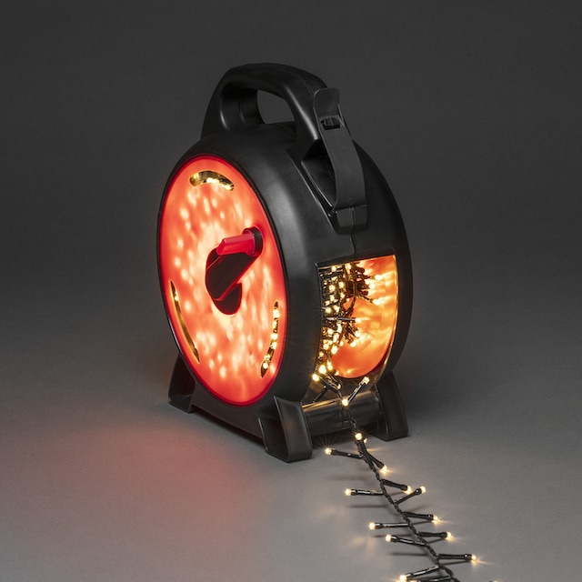 KONSTSMIDE LED-Lichterkette »Weihnachtsdeko aussen«, 800 St.-flammig, Micro  LED Compactlights mit Kabelaufroller, schwarz-rot, 800 Dioden kaufen | BAUR