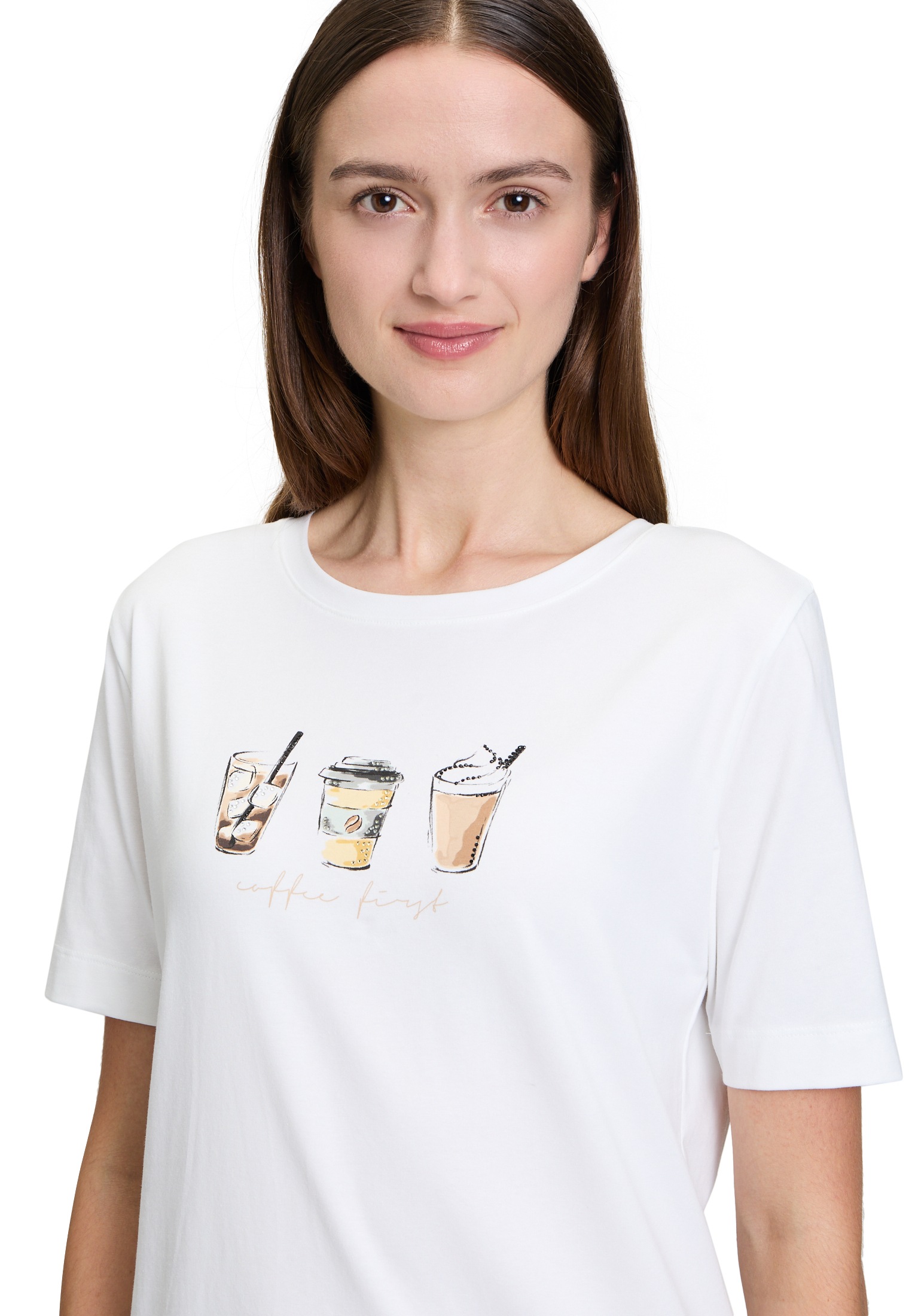 Betty&Co Kurzarmshirt »Betty & Co Casual-Shirt mit Strass«, (1 tlg.), Druck