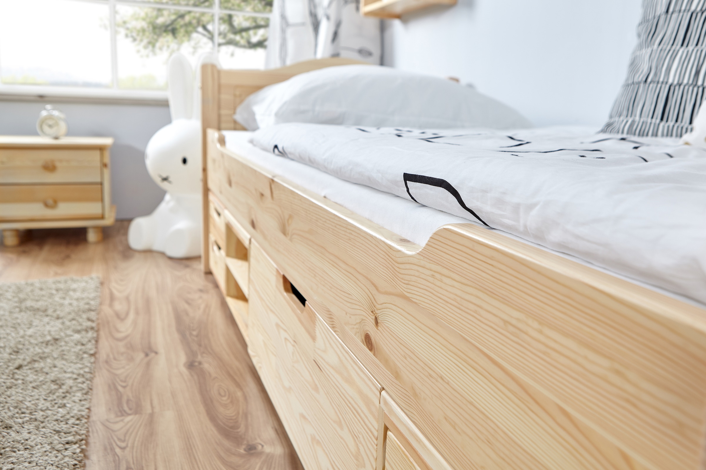 Ticaa Jugendbett »Leni«, Einzelbett, inkl. Zusatzbett und Rollrost