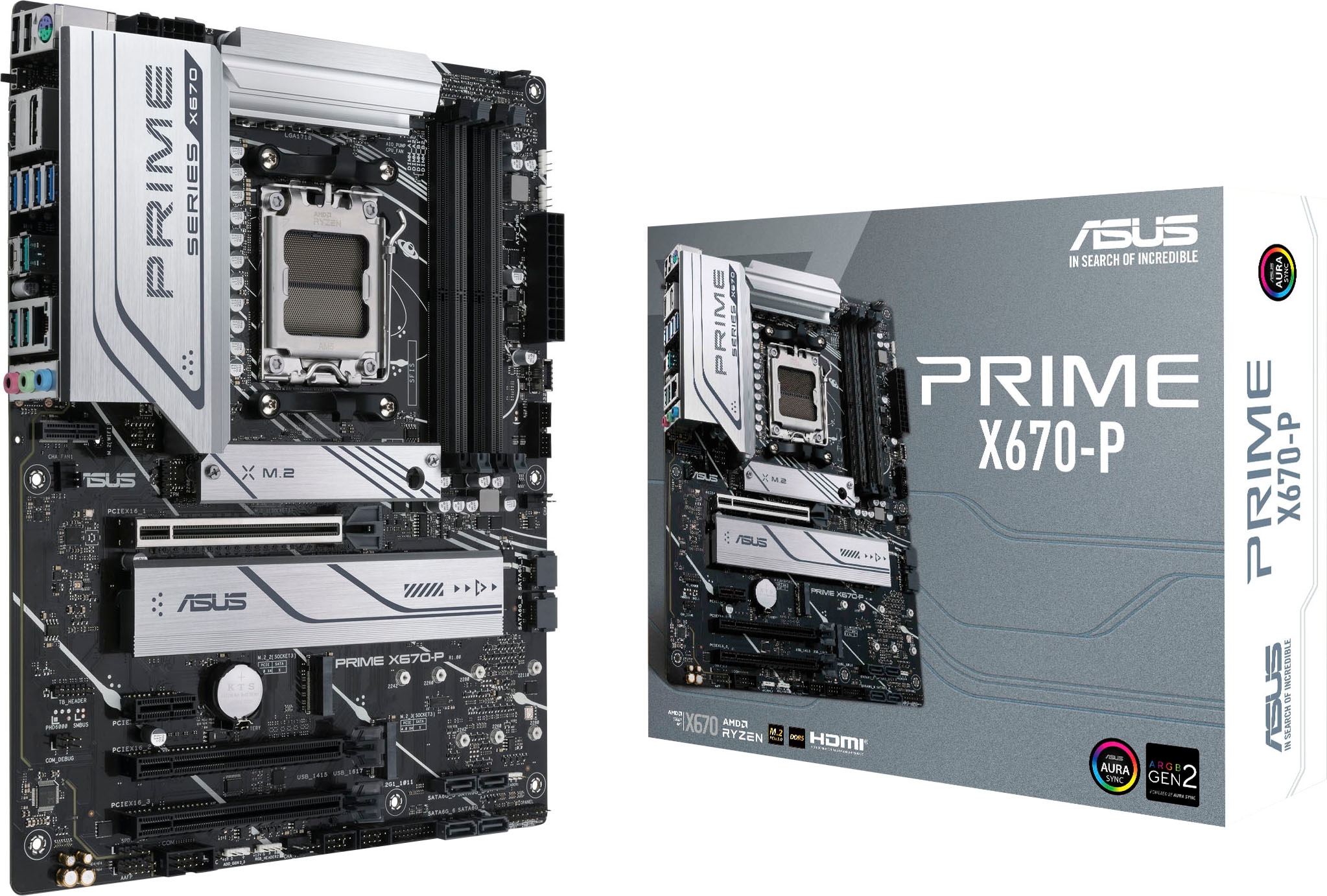 Asus Mainboard »PRIME X670-P«, ATX, PCIe 5.0, 3x M.2, DDR5-Speicher, USB 3.2 Gen 2x2 Typ-C