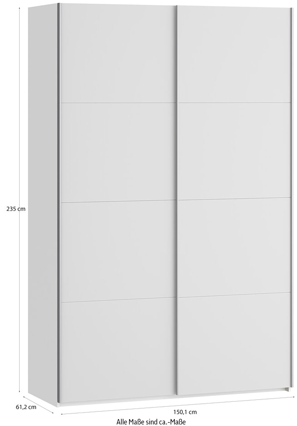 FORTE Schwebetürenschrank »Fittio, Made in Europe, 2 Schiebetüren, modernes Design«, Höhe 2,35 mtr, stehende Montage
