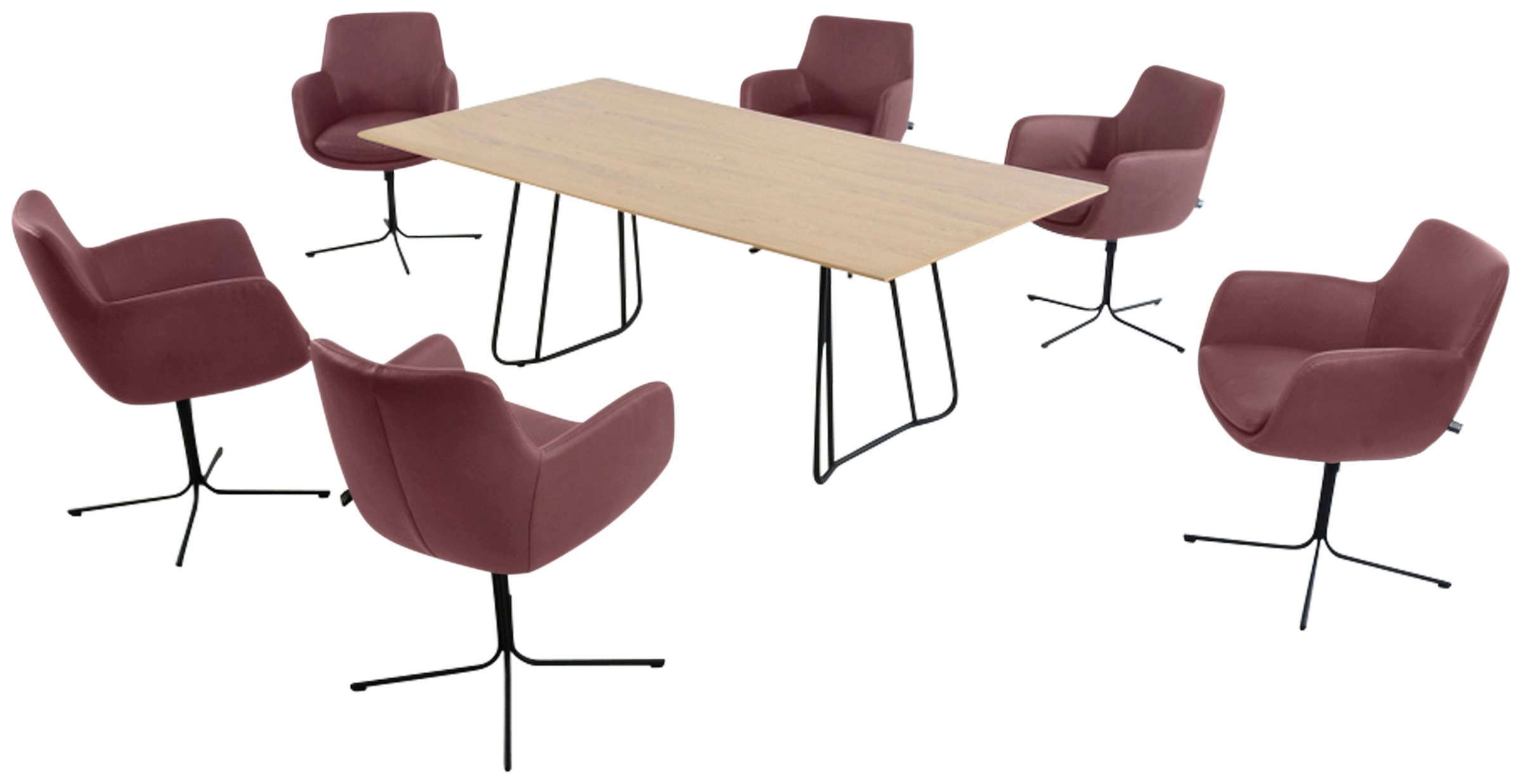 K+W Komfort & Wohnen Drehstuhl "Pego" () filigranem 4-Fuß-Gestell in schwar günstig online kaufen