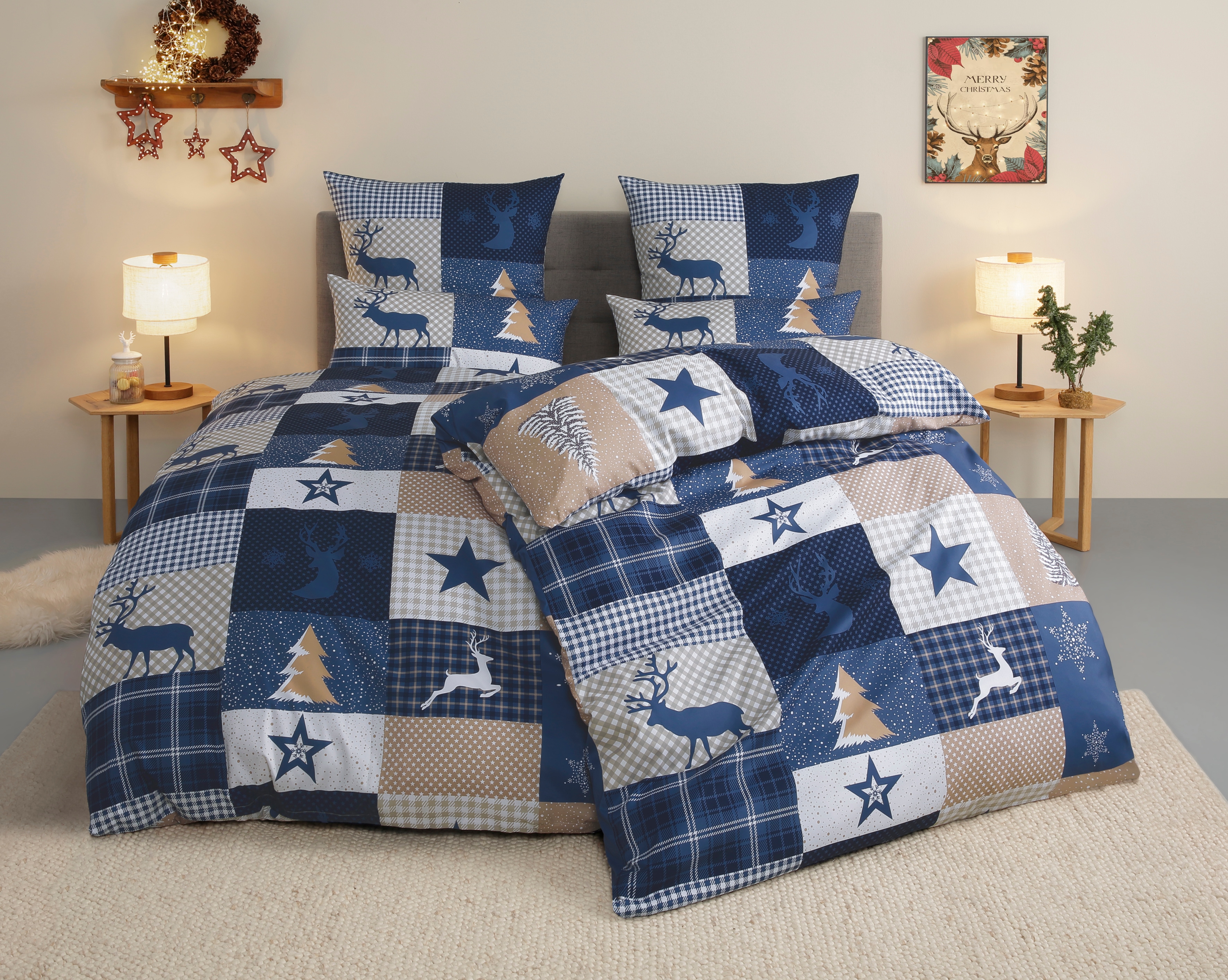 OTTO home Bettwäsche "Nicholas" 2 Stk. Weihnachtsbettwäsche, Winter, in 3 Qualitäten verfügbar