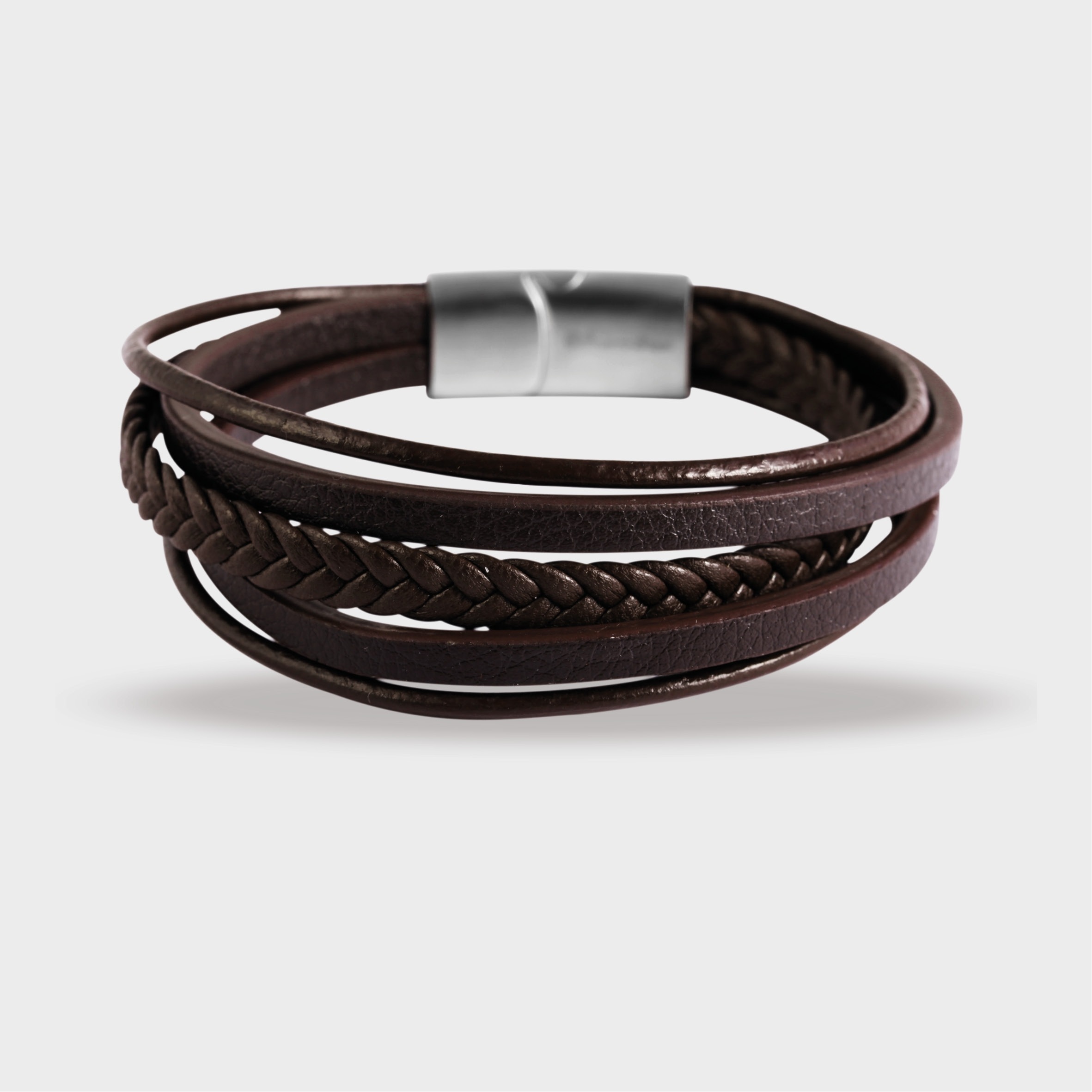Armband ADELIA´S "Unisex Armband – Lederarmband aus Leder 22 cm", braun, Armbänder, Damen, 22cm, Leder, Armband, Ideal als Geschenk – dezent und elegant