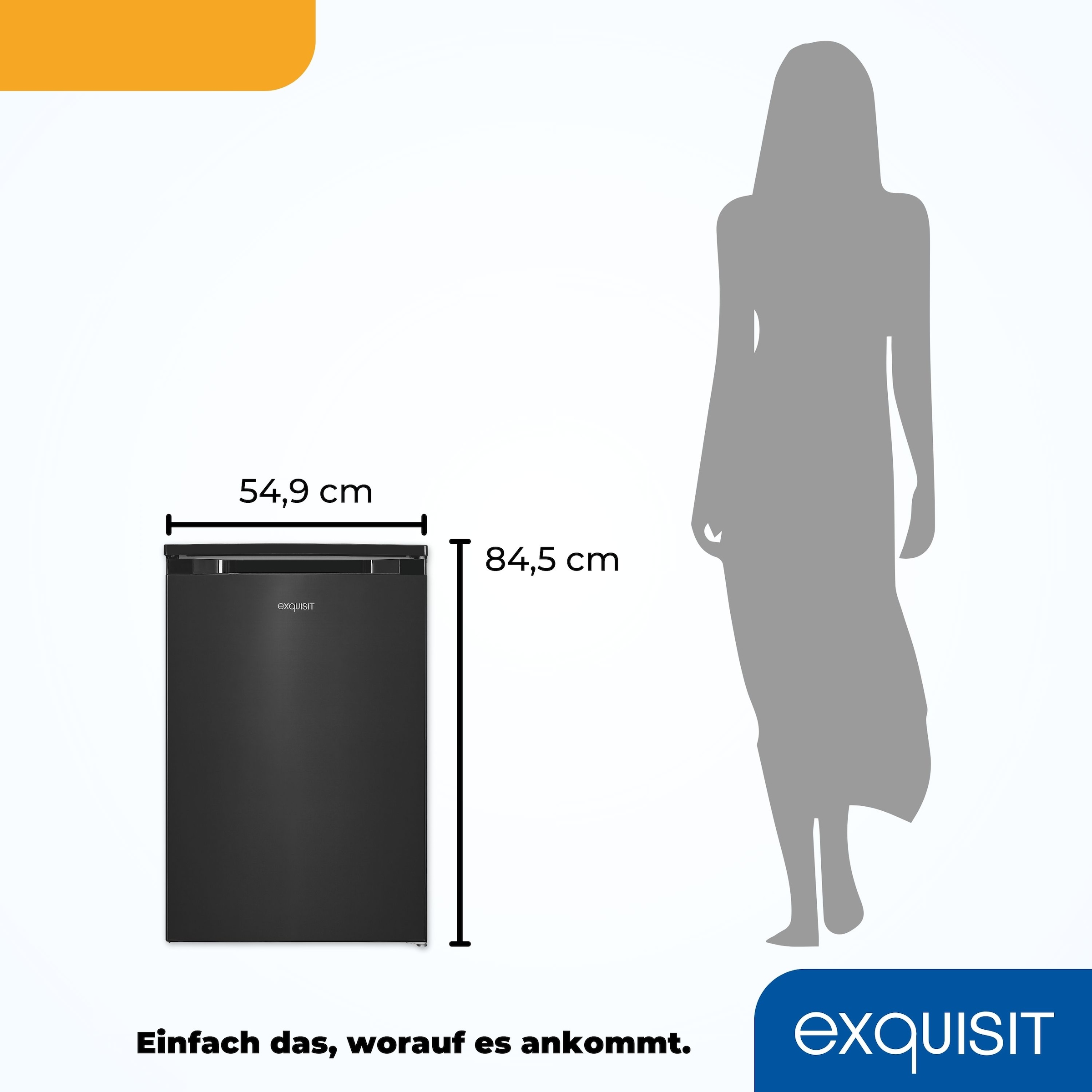 exquisit Gefrierschrank »GS81-040B inoxlook-az« 85 cm hoch 54,5 cm breit Viel Platz, starke Gefrierleistung