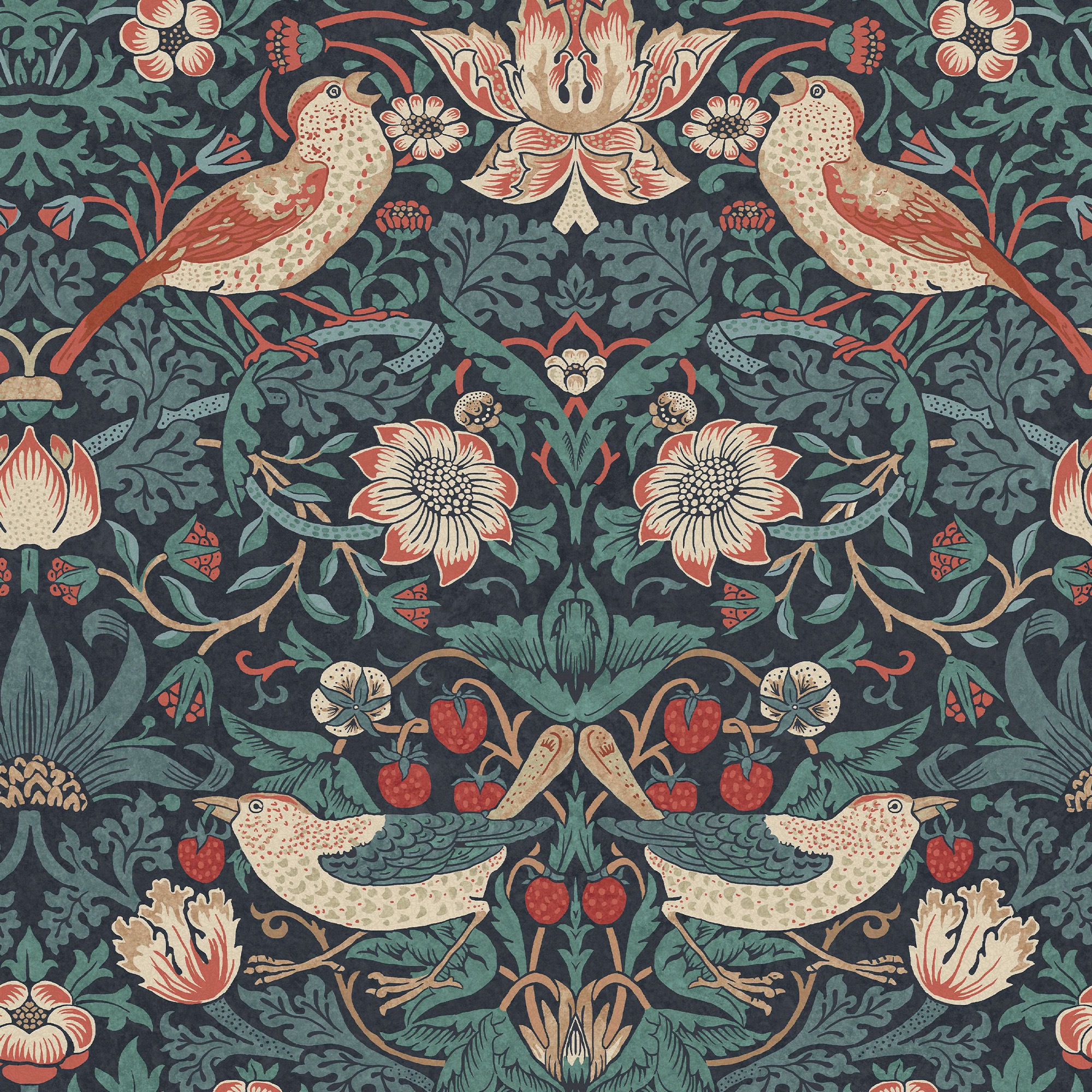 WILLIAM MORRIS AT HOME Vliestapete »Strawberry Thief«, Retro, Design Tapeten