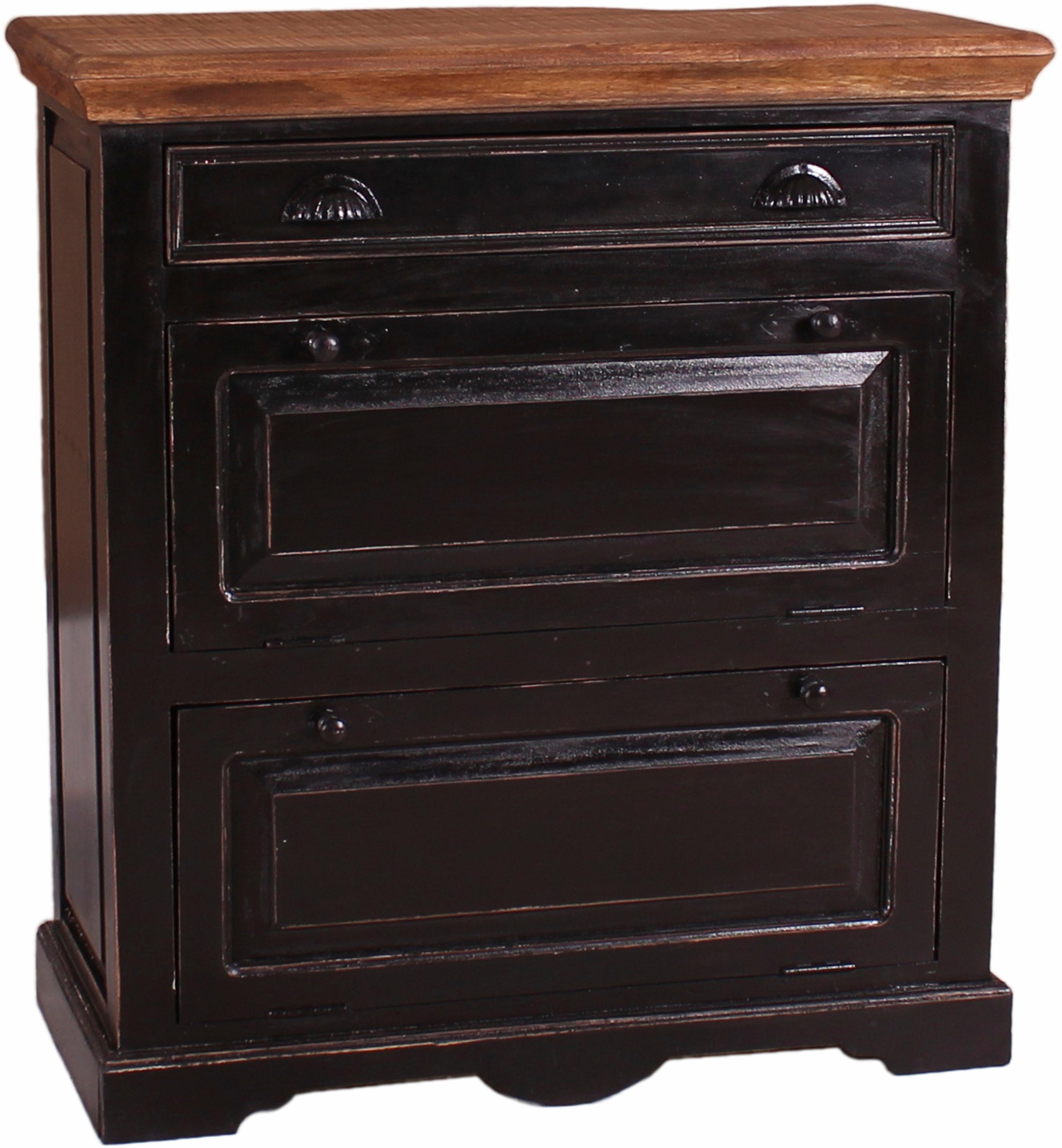 SIT Schuhschrank "Belém mit 2 Klappen & Schublade im Vintage-Stil" Stauraum für ca. 12 Paar Schuhe plus praktische Schublade