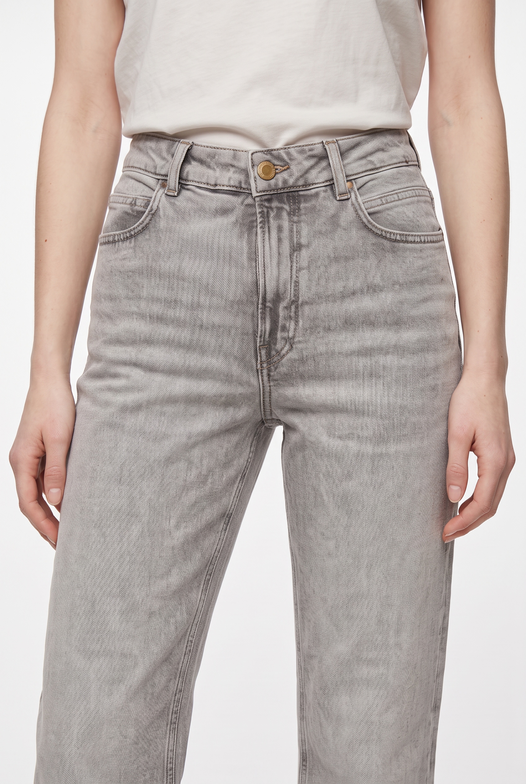 BOSS ORANGE Straight-Jeans »ADA HR SLIT Premium Damenmode« mit Schlitz am Saum, hohe Leibhöhe