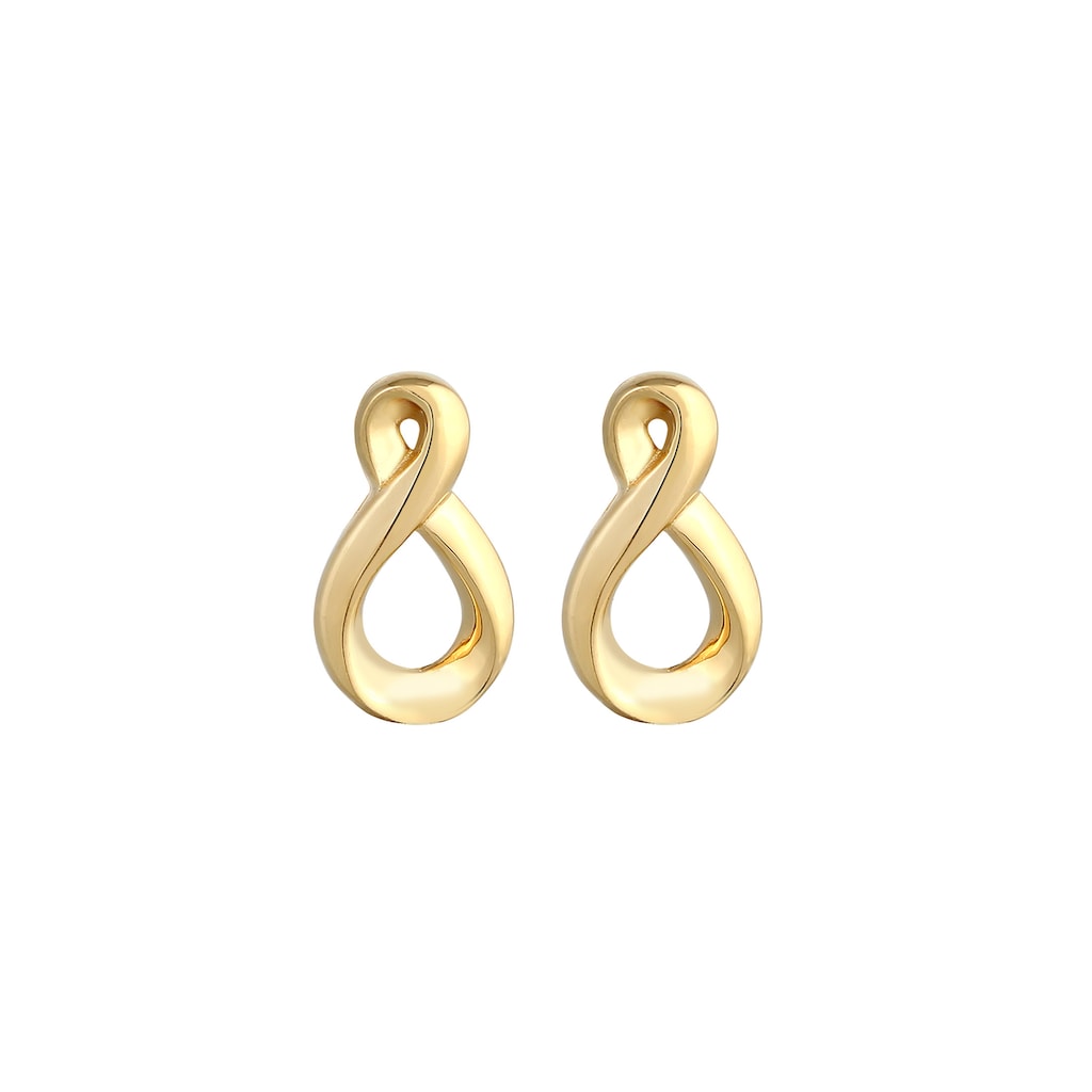 Elli Premium Paar Ohrstecker »Infinity Unendlichkeitssymbol 585 Gelbgold«