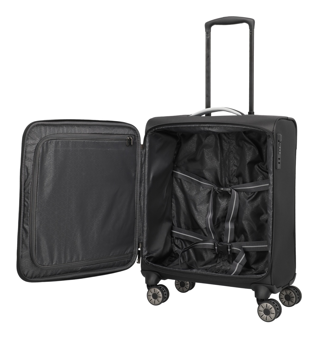 travelite Handgepäck-Trolley »JETPACK Max 4 Cabin, konzip. für Lufthansa, Austrian Airlines & Swiss«, 4 Rollen, Weichgepäck-Koffer Handgepäck für die meisten gängigen Airlines