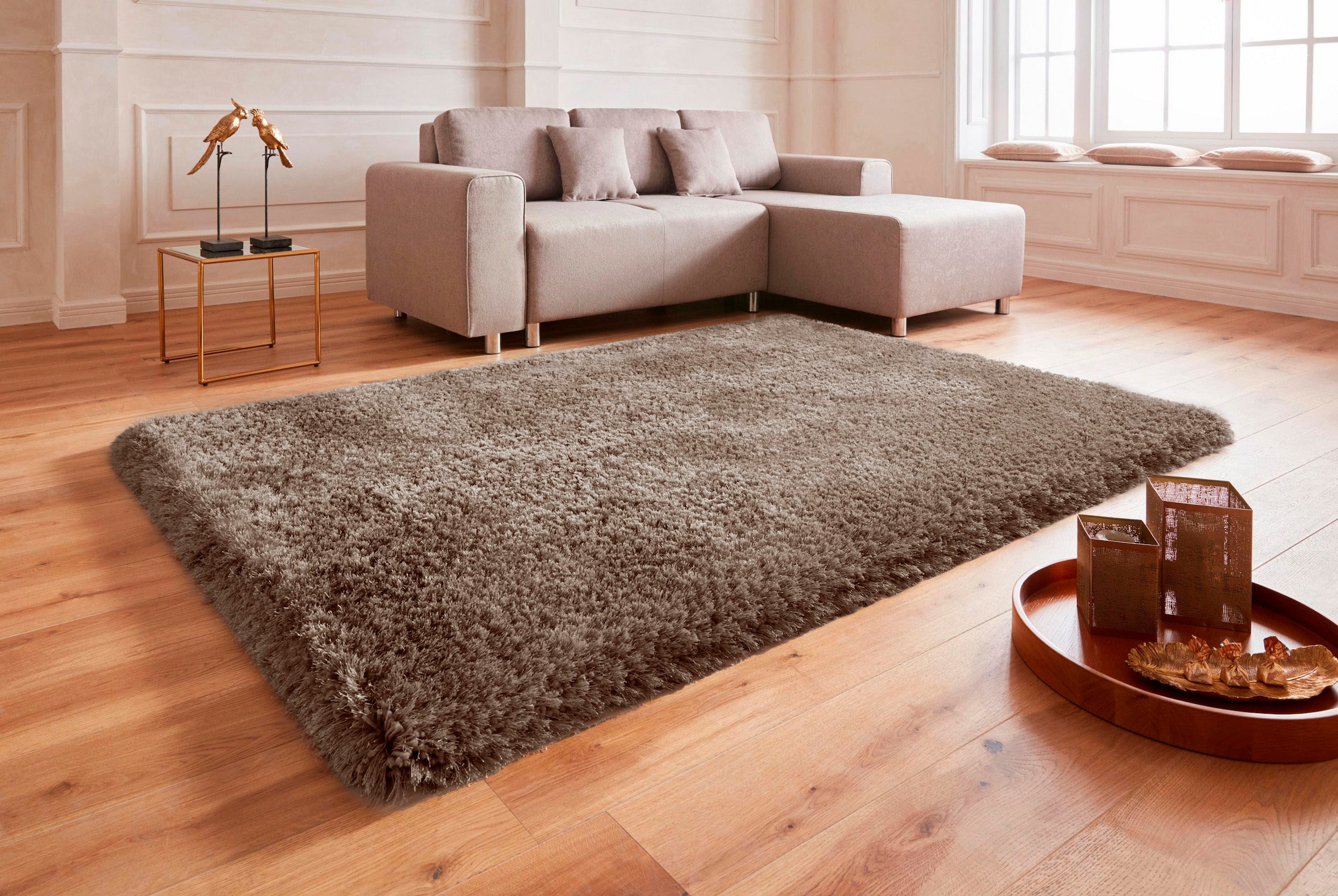 my home Hochflor-Teppich »Micro exclusiv Teppich, sehr hoher Flor, weich durch Mikrofaser« rechteckig 78 mm Höhe sehr weich, flauschig, uni, Wohnzimmer, Schlafzimmer, Kinderzimmer