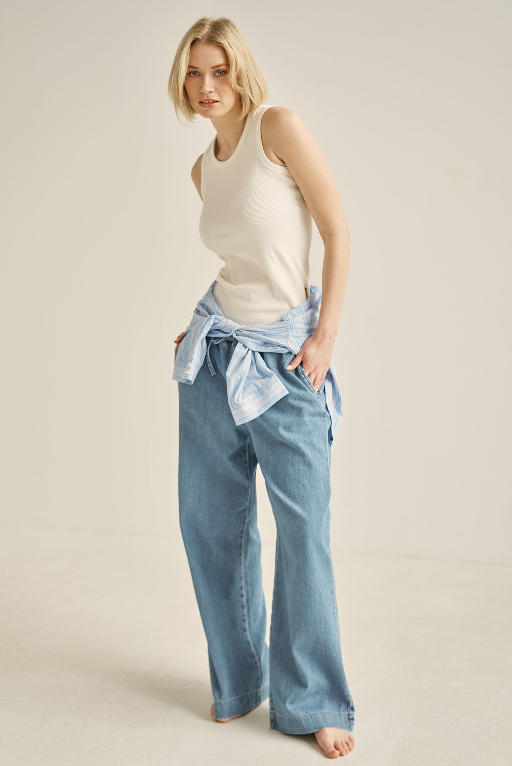 SENSES.THE LABEL Loose-fit-Jeans mit Elastikbund
