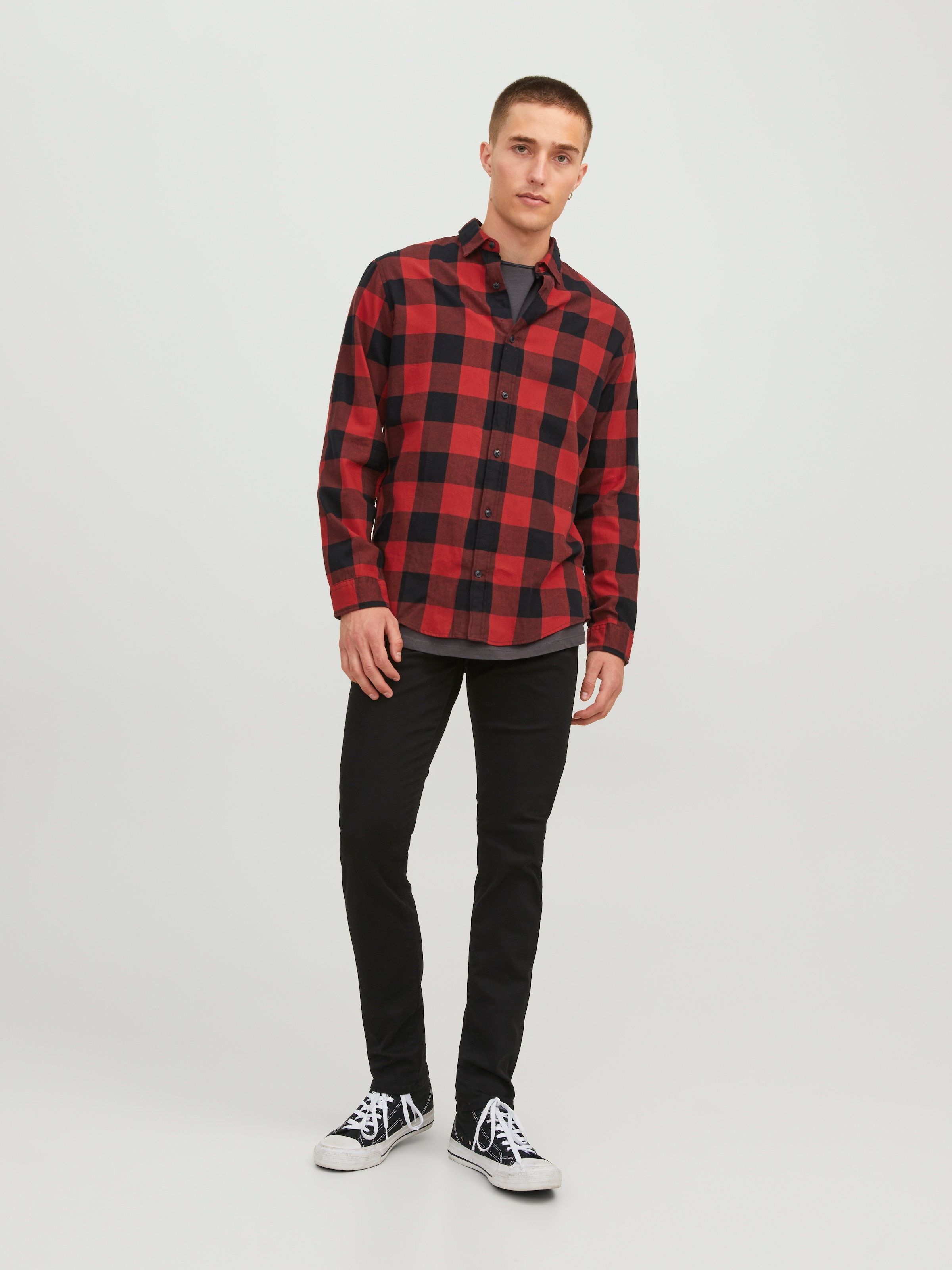 Jack & Jones Karohemd »JJ JJEGINGHAM TWILL SHIRT L/«