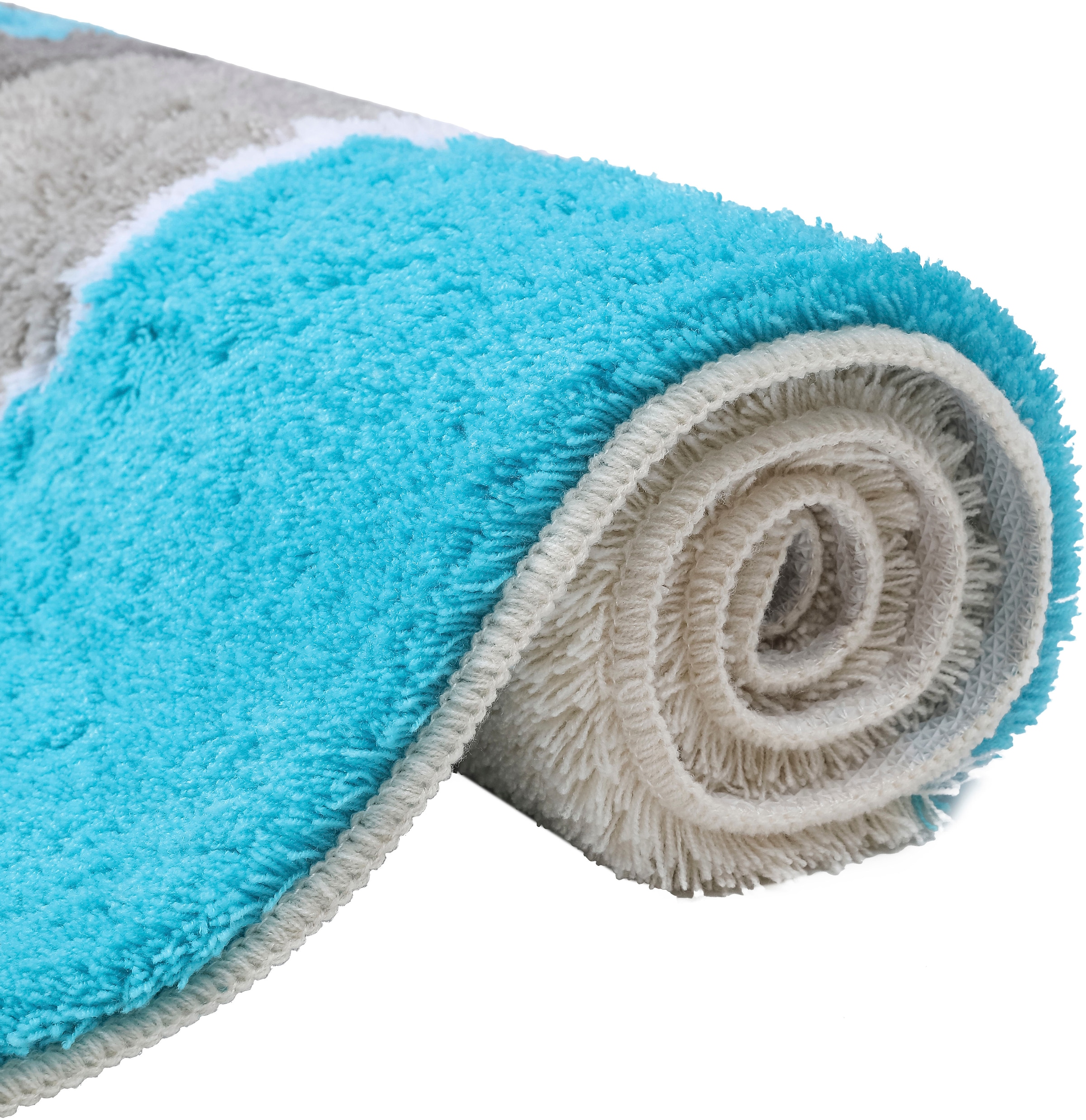 my home Badematte »Magnus, Badvorleger, Badezimmer Teppich«, rutschhemmend beschichtet, strapazierfähig-schnell trocknend, mehrfarbig, Badteppich, Badematten auch als 2 teiliges Set & rund