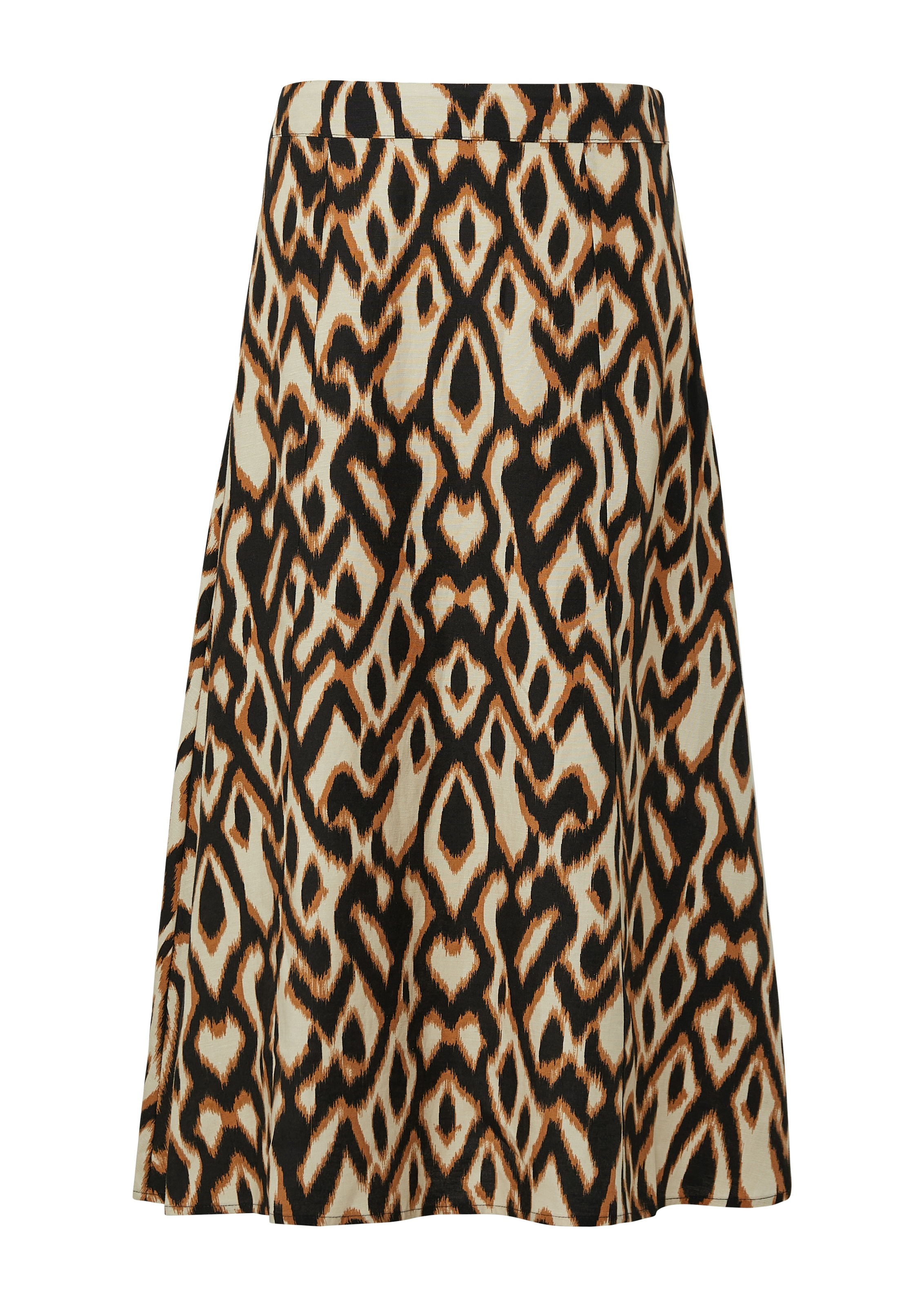 Thumbnail - Comma Midirock mit grafischem Muster, Viskose-Leinen-Mischung