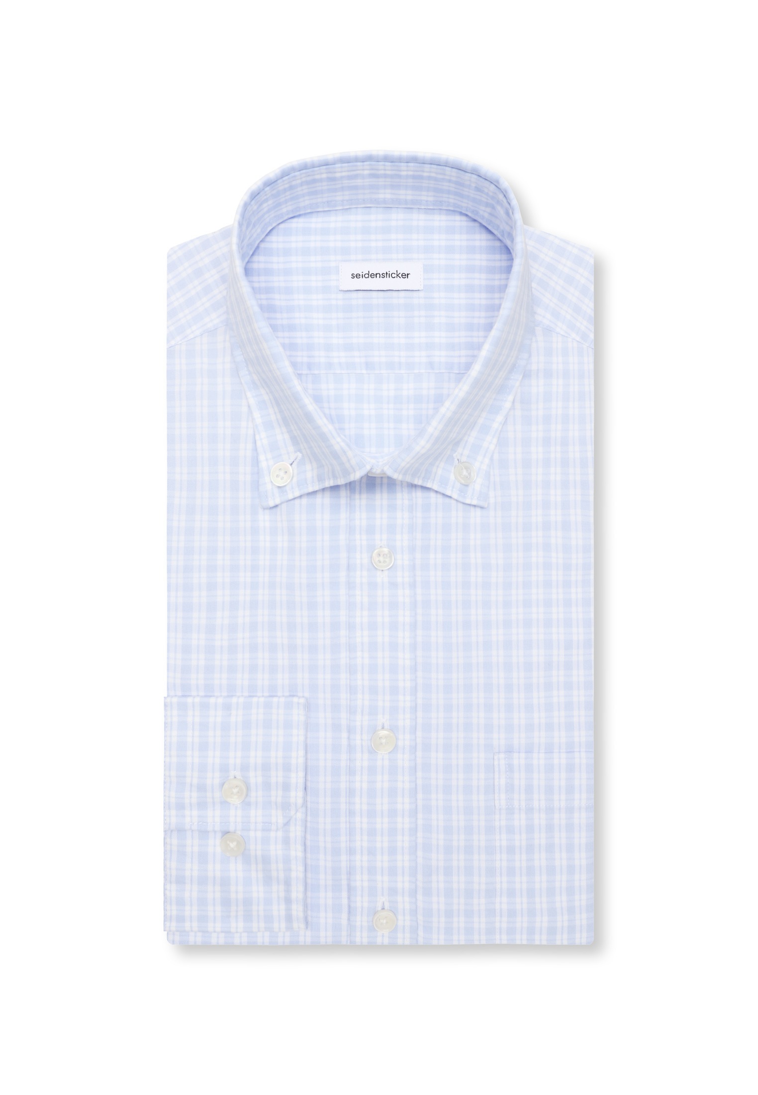 seidensticker Businesshemd Slim 1/1 Button-Down-Kragen Karo