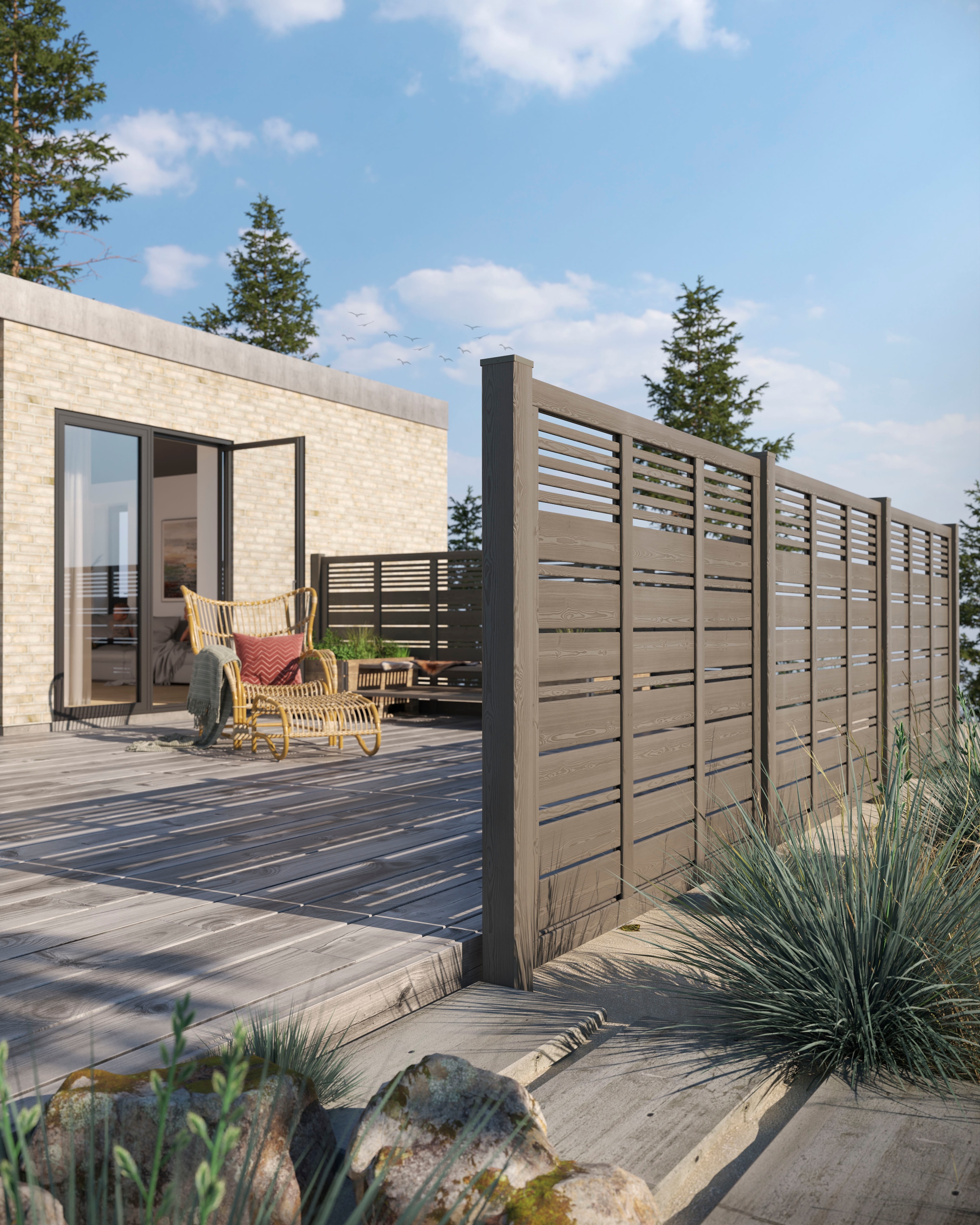 PLUS Sichtschutzelement »Silence« Höhe: 170 cm, Gesamtlänge 5,64 bis 13,04 m, zum Einbetonieren