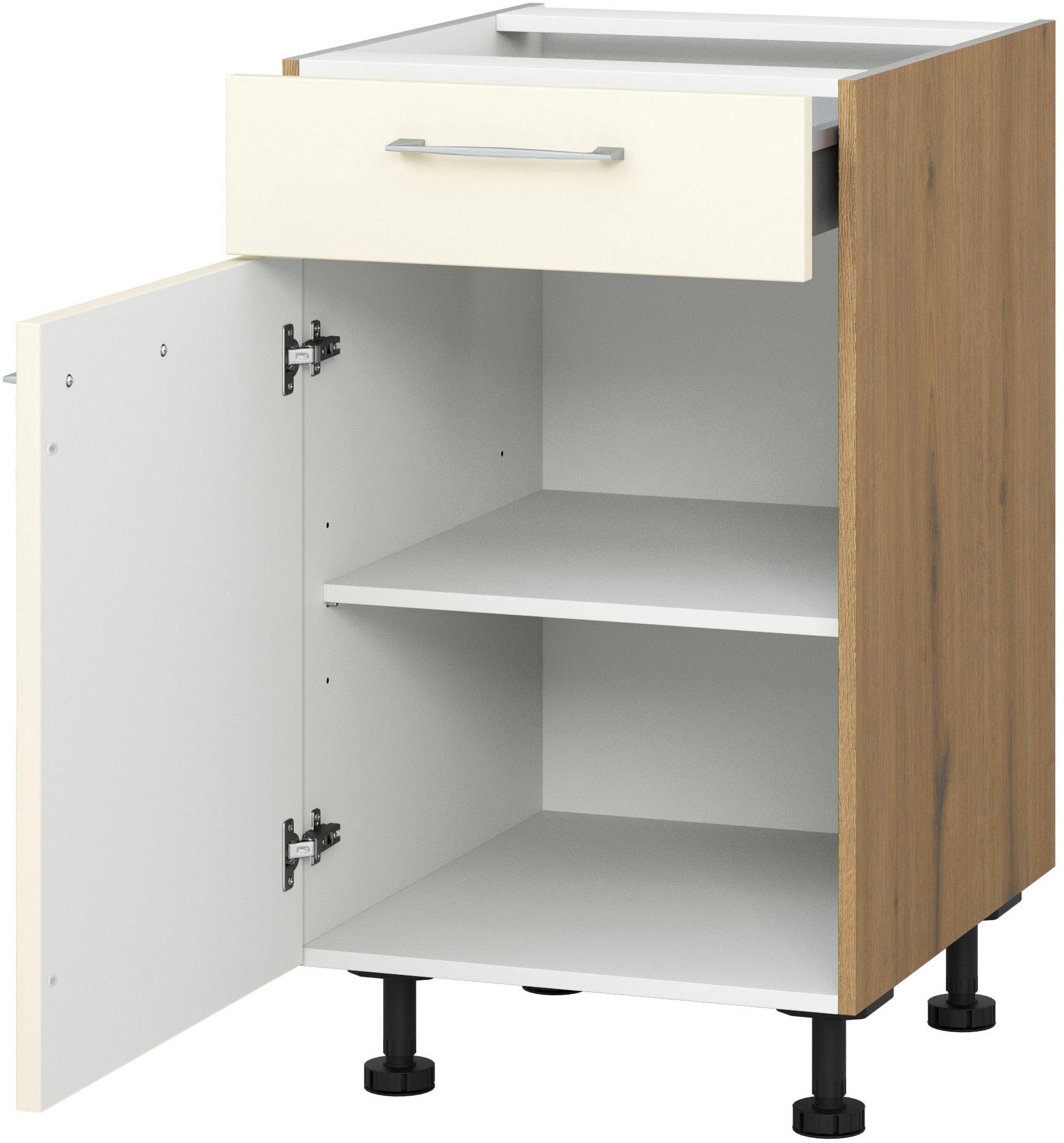 KOCHSTATION "KS-Trea US50" mit einem Auszug und einer Tür, Einlegeboden, Breite 50 cm, Höhe 75 cm