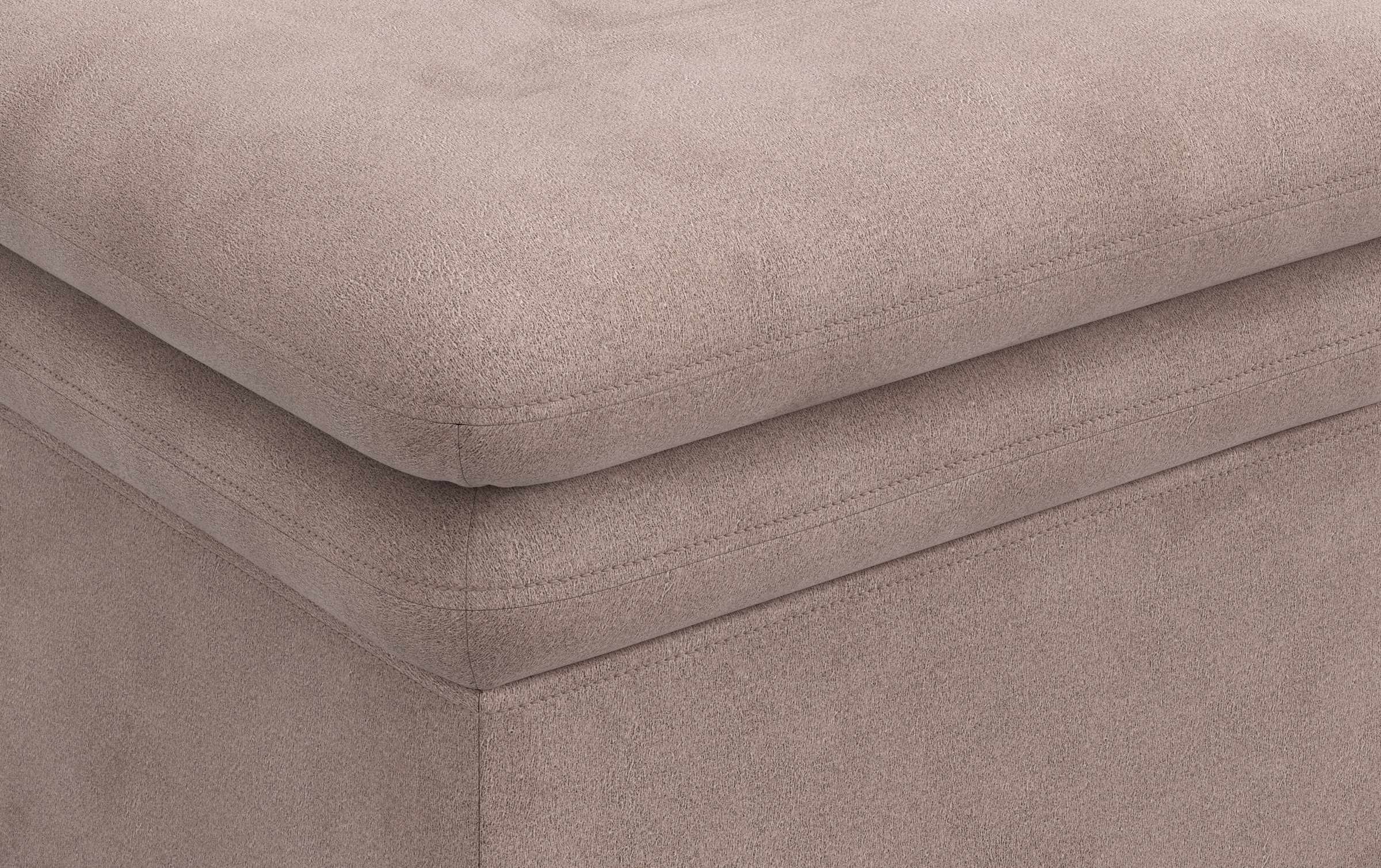 Hocker COTTA "Leandra", braun (schlamm), B:65cm H:46cm T:65cm, NaturLEDER: Bitte beachten Sie, dass Lederbezüge mehr Nähte aufweisen als Stoffbezüge.;Kunstleder Softlux;NaturLEDER (echtes Rindsleder) im Sitz. Korpus in passendem Kunstleder Softlux bezogen 3