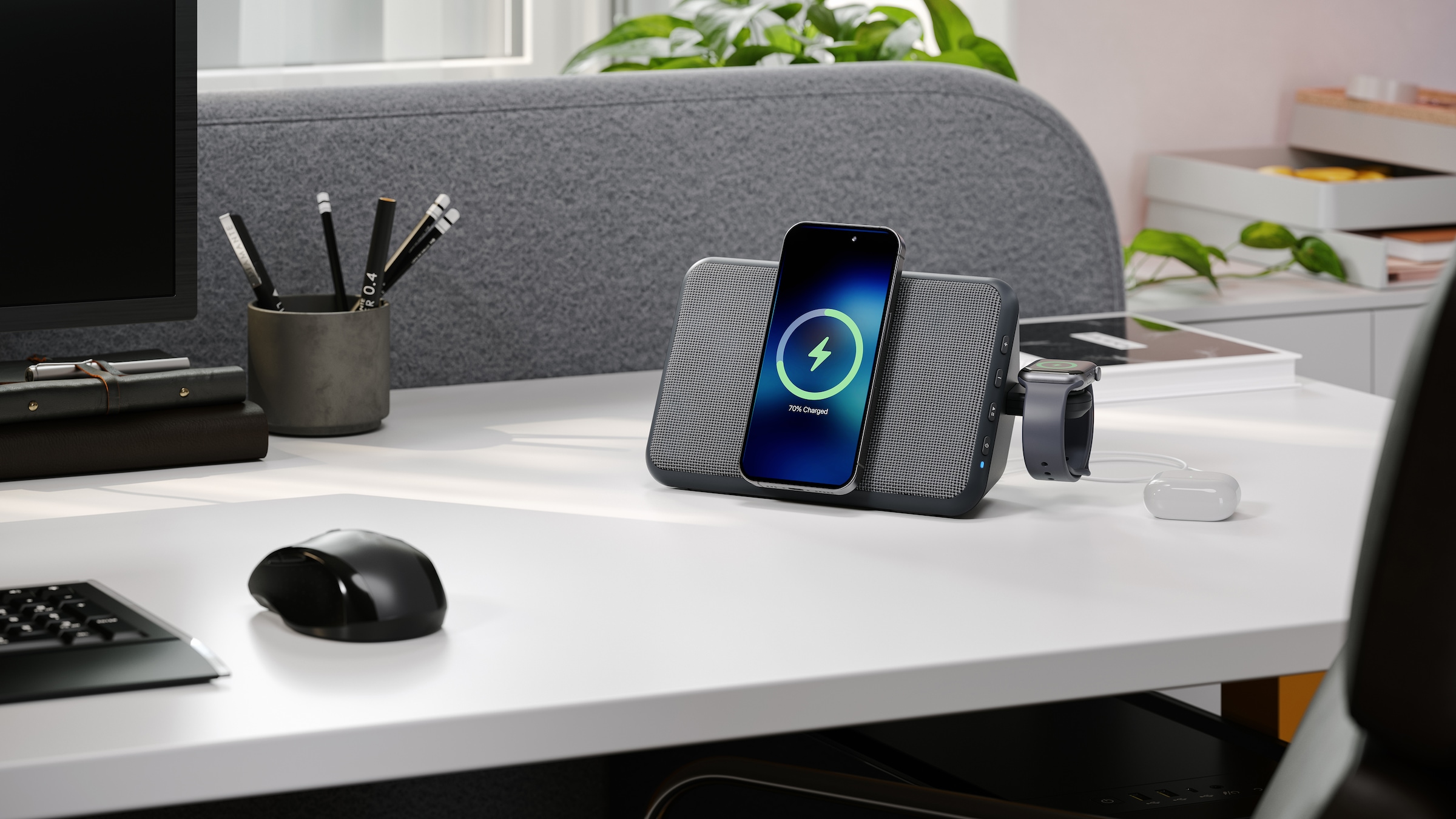 Sharp Bluetooth-Lautsprecher »CP-DS09« Stereo (A2DP Bluetooth | AVRCP Bluetooth | Bluetooth Apple Siri | Google Assistant | Ladefunktion für Mobilgeräte | Lautstärkeregelung )
