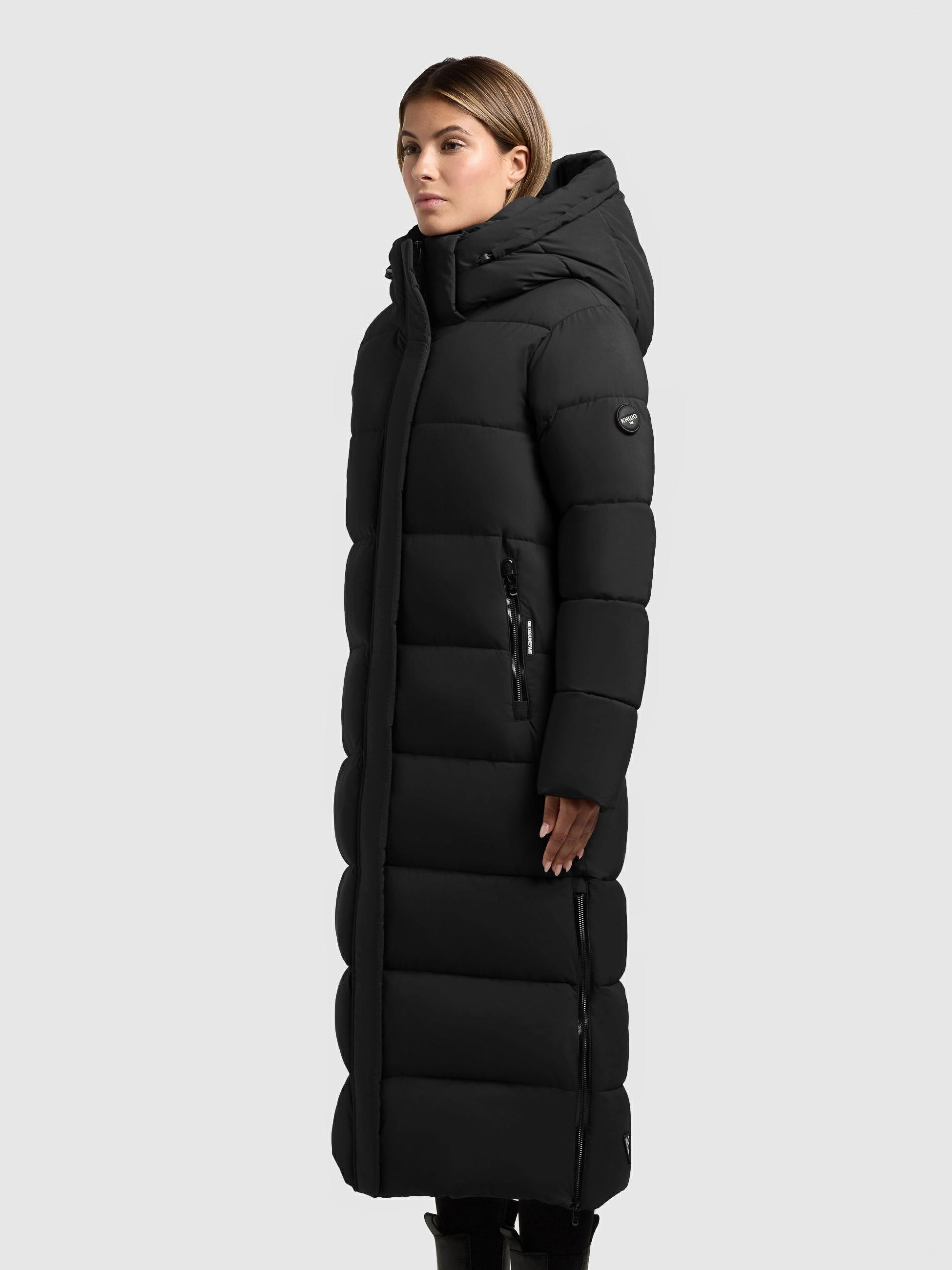 khujo Steppmantel »Dote2« Extralanger Damen Mantel mit abnehmbarer Kapuze